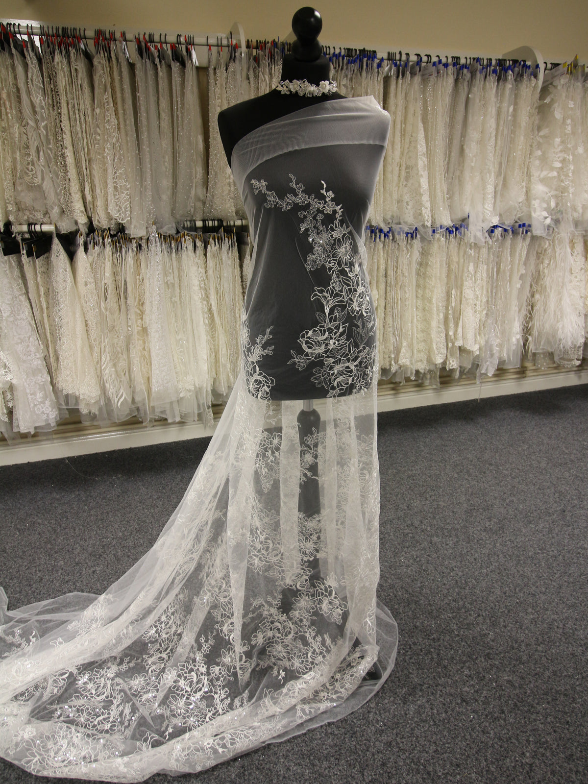 Ivory Sequin Embroidery Lace - Dewi