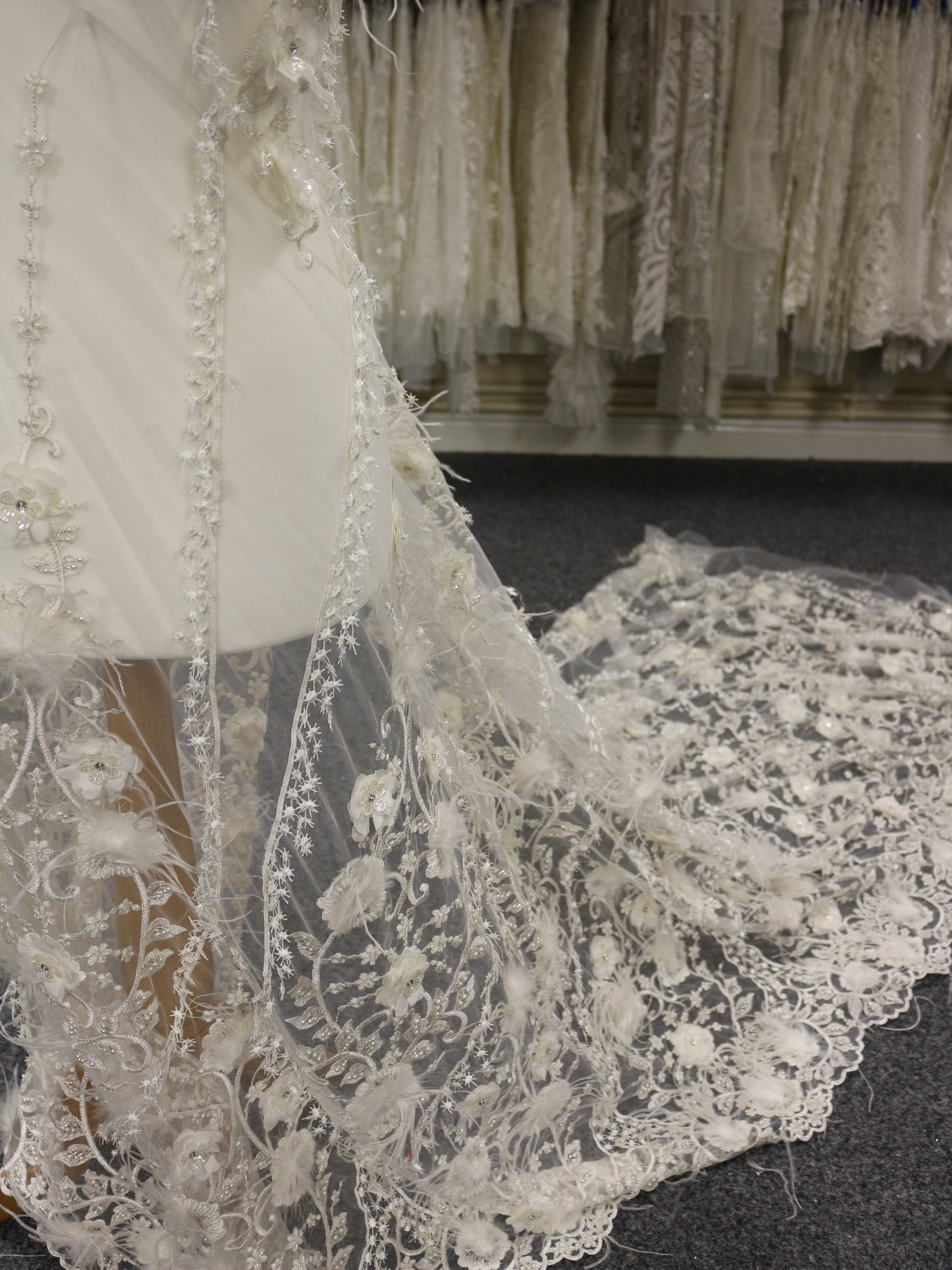 Ivory Beaded Lace - Faye