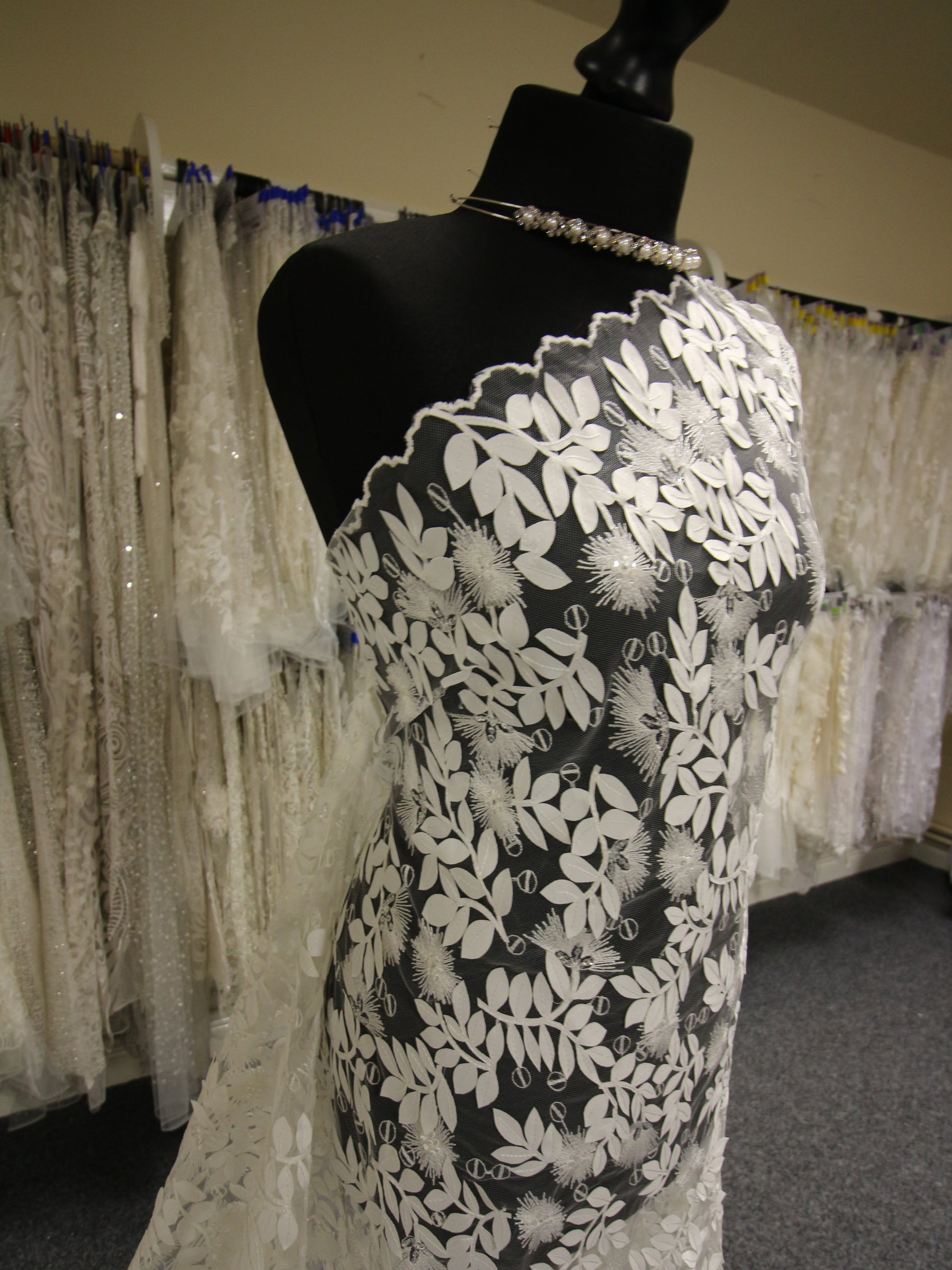 Ivory Embroidered Laser Lace - Hetty