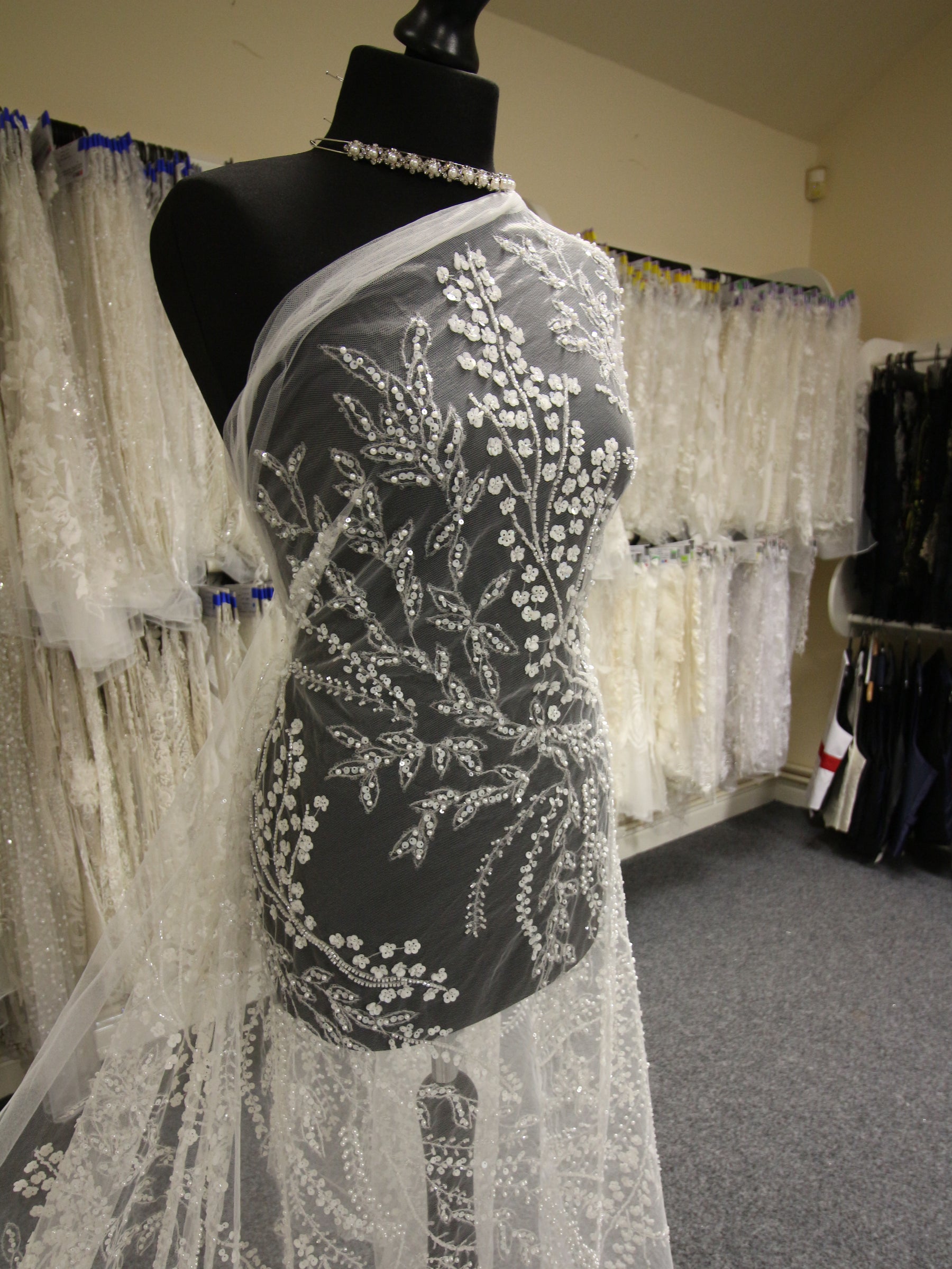 Ivory Beaded Bridal Lace - Jorgella