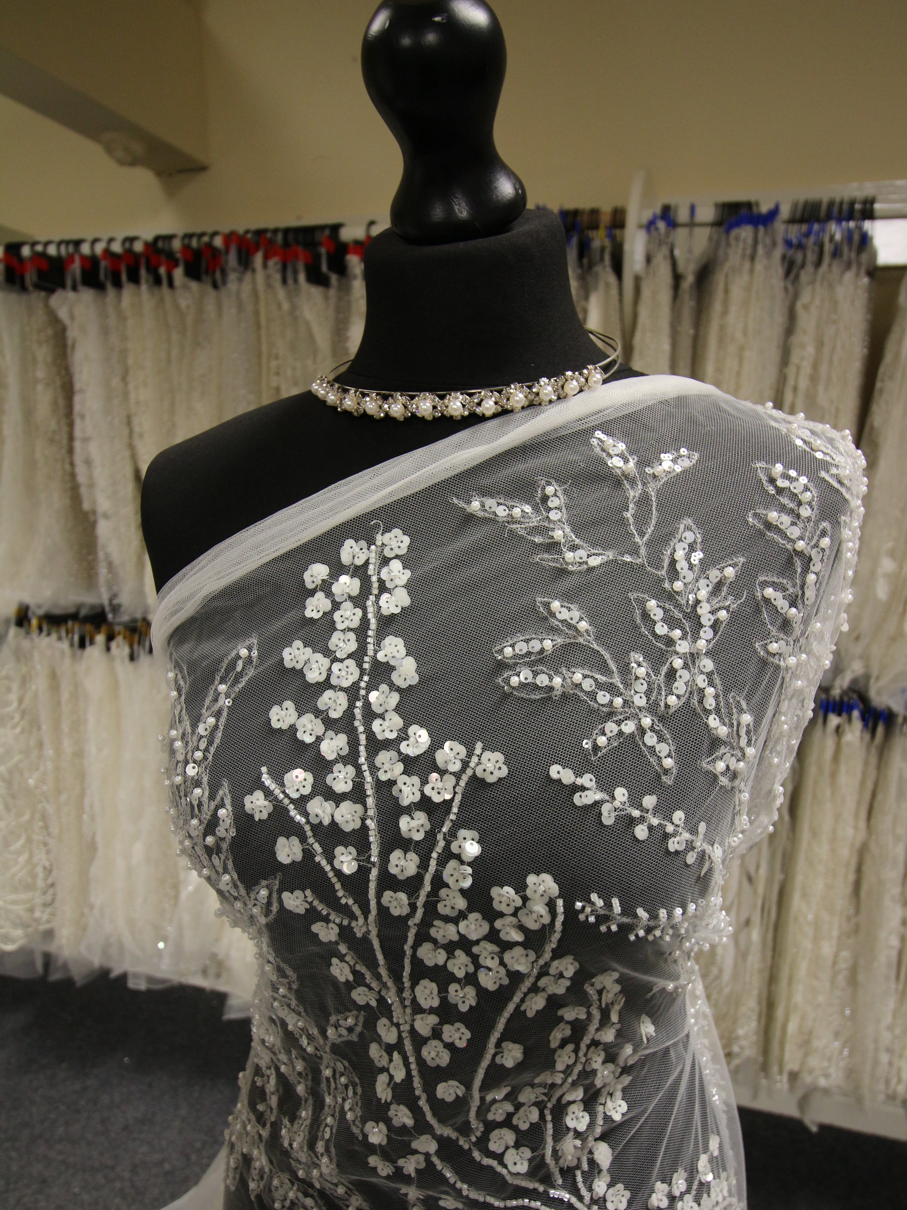 Ivory Beaded Bridal Lace - Jorgella