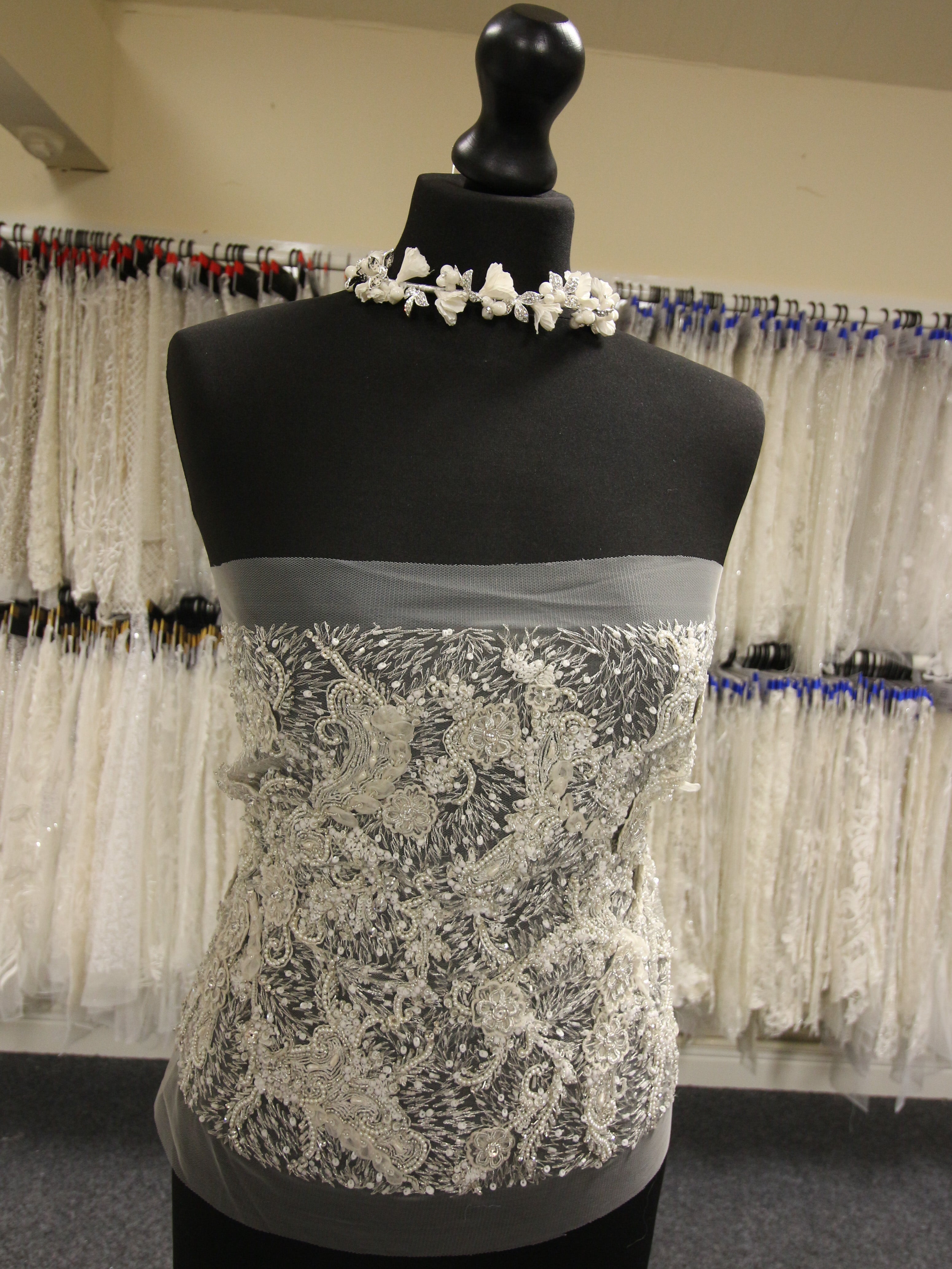 Ivory Beaded Lace Monica main image 1