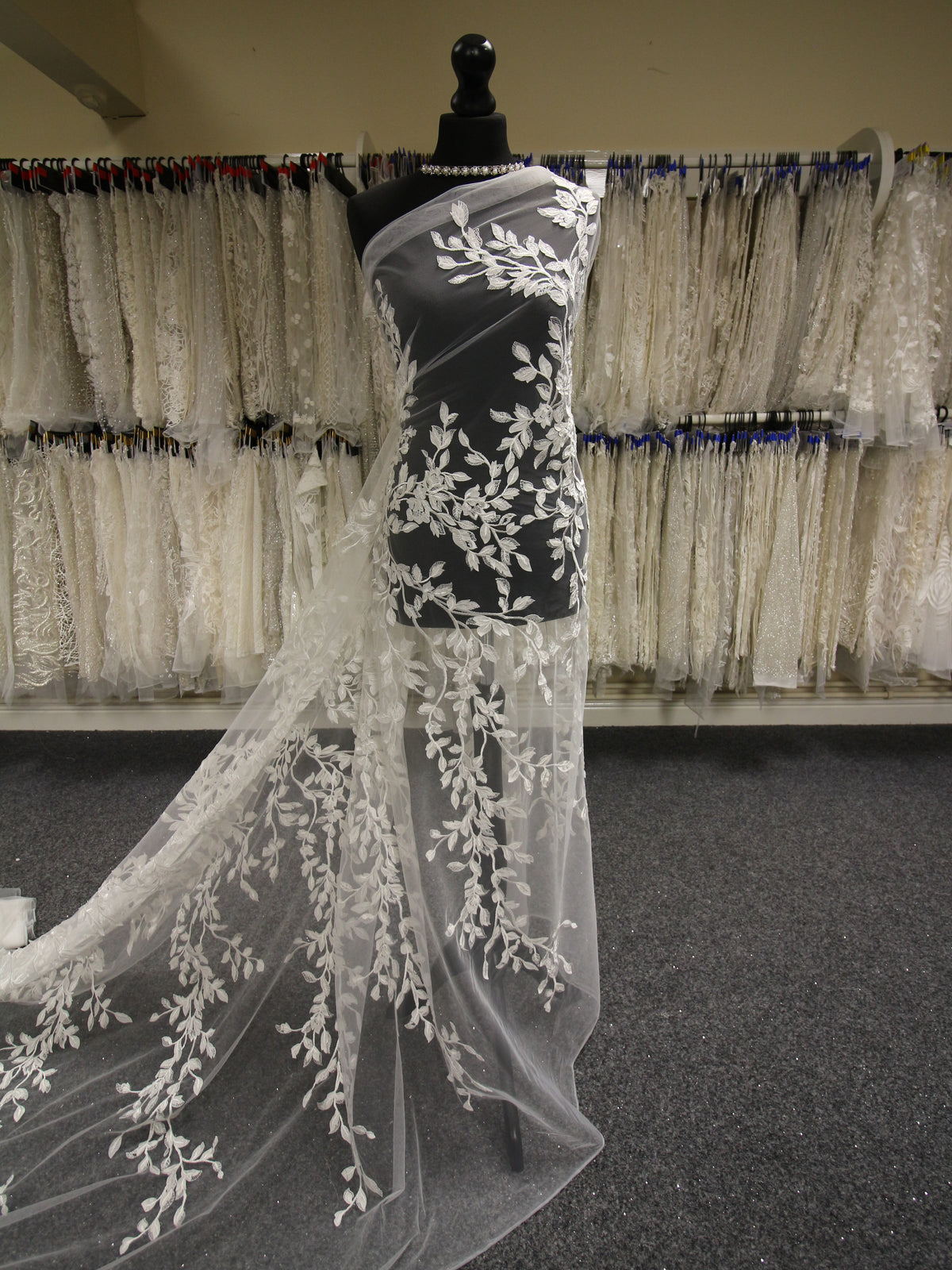 Ivory Embroidered Laser Lace – Luba