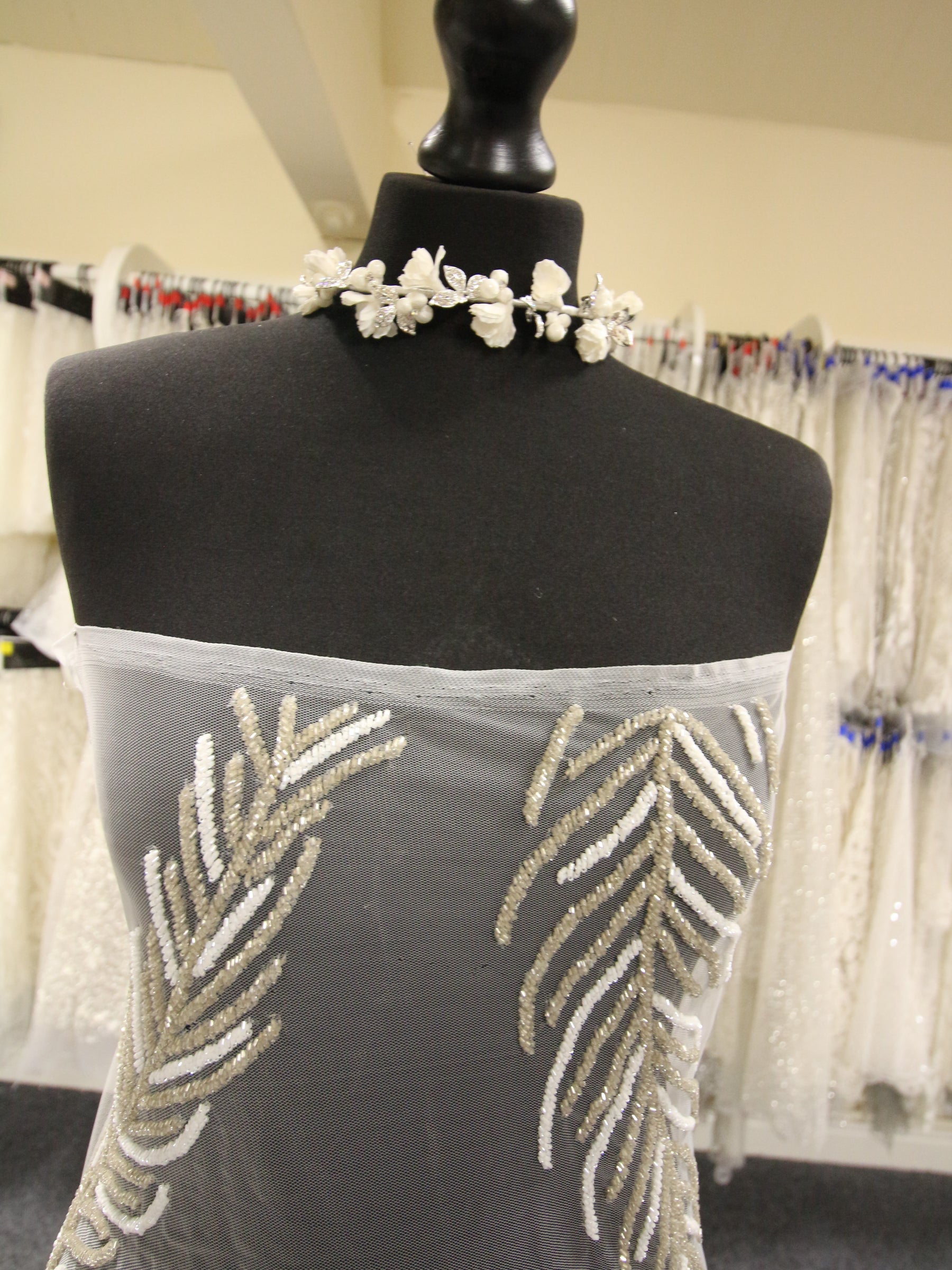 Ivory Beaded Lace - Maureen