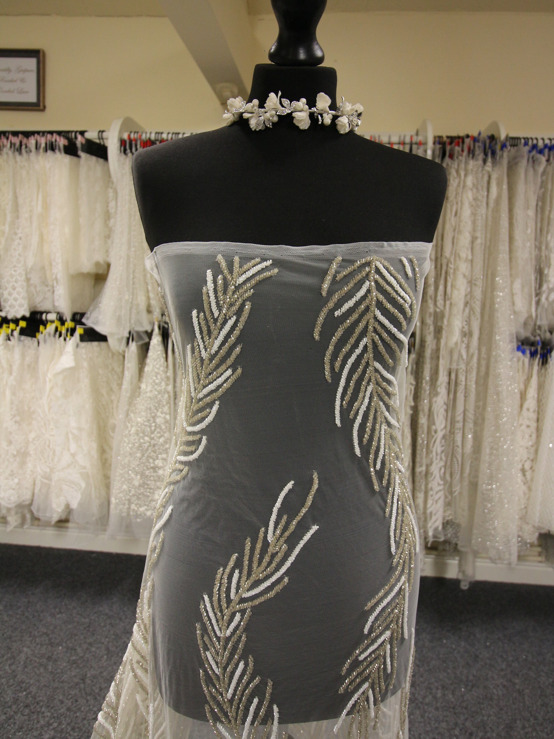 Ivory Beaded Lace - Maureen