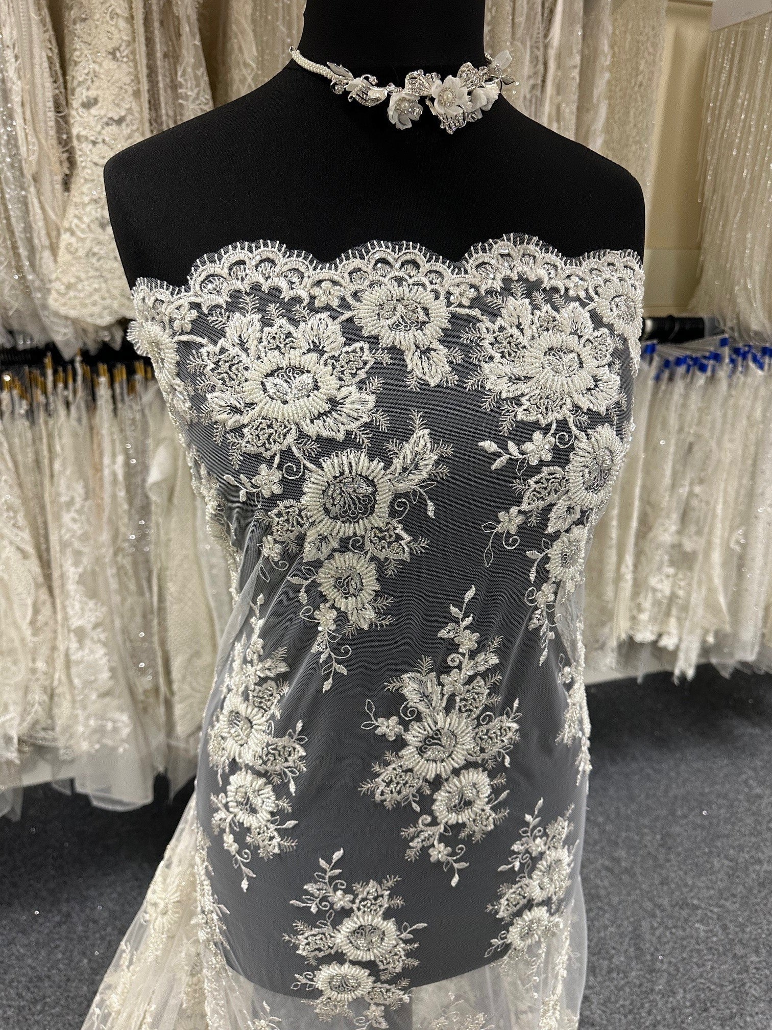 Ivory Beaded Lace - Maya