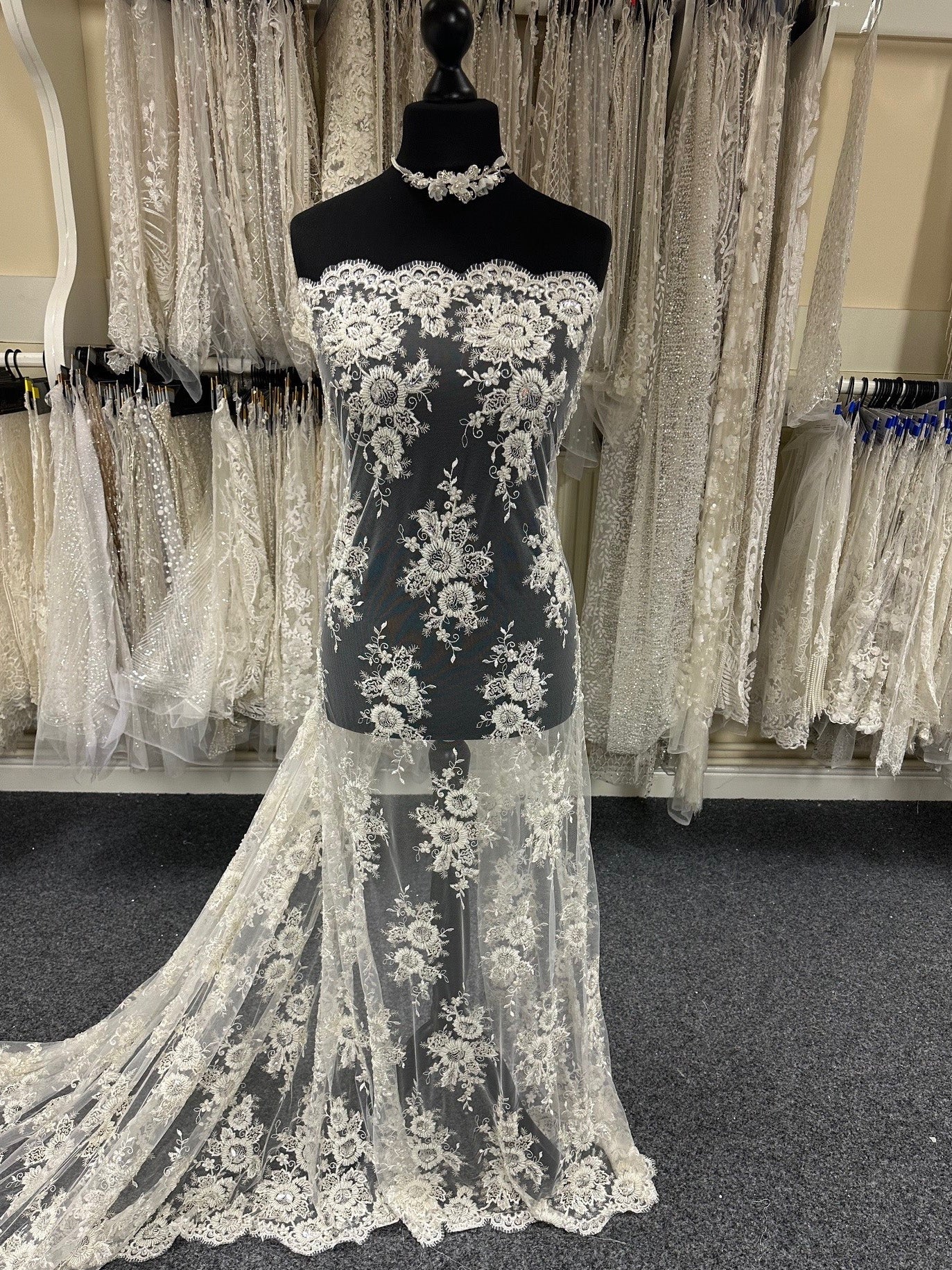 Ivory Beaded Lace - Maya