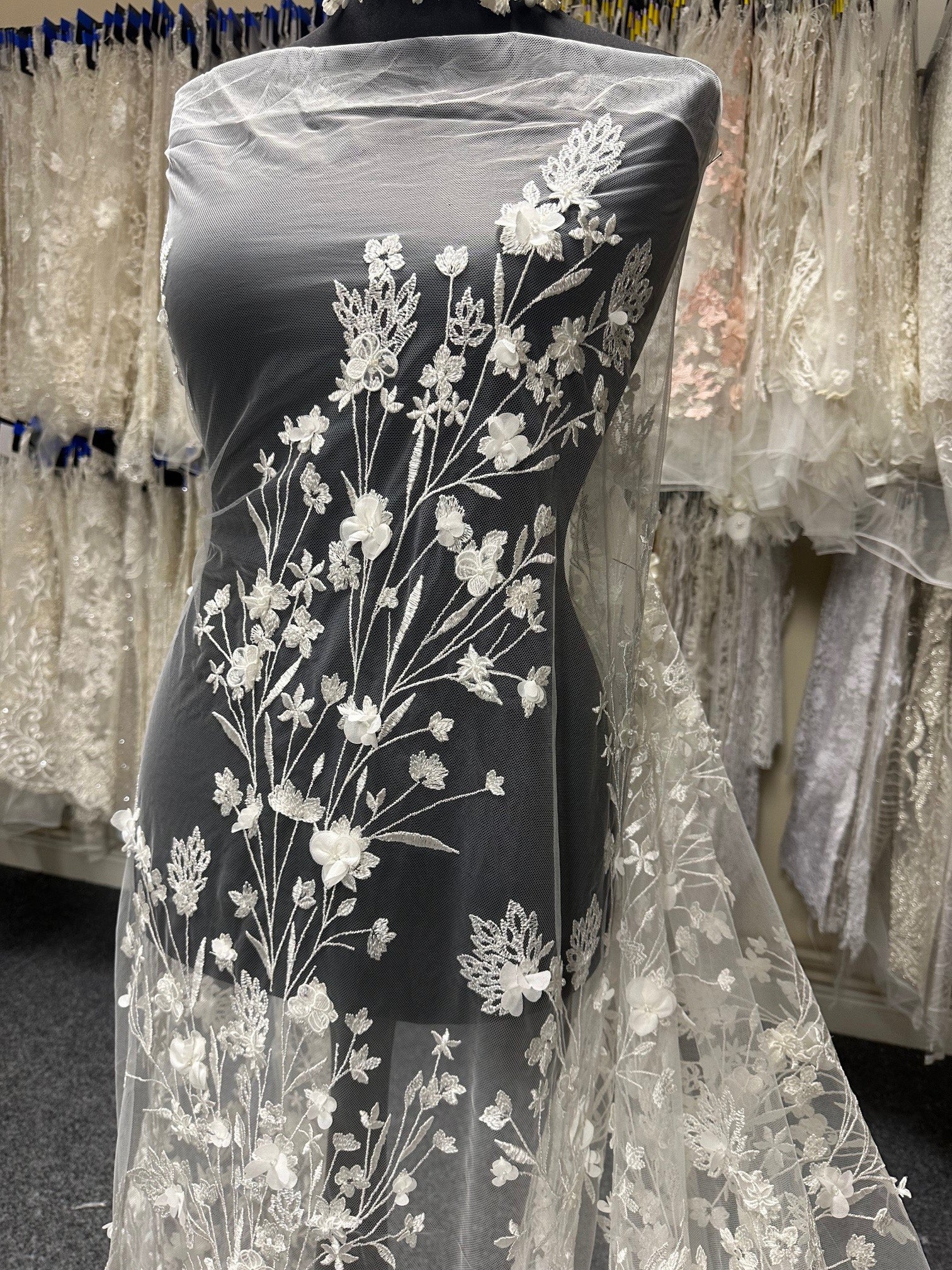 Ivory 3D Embroidered Lace - Milena