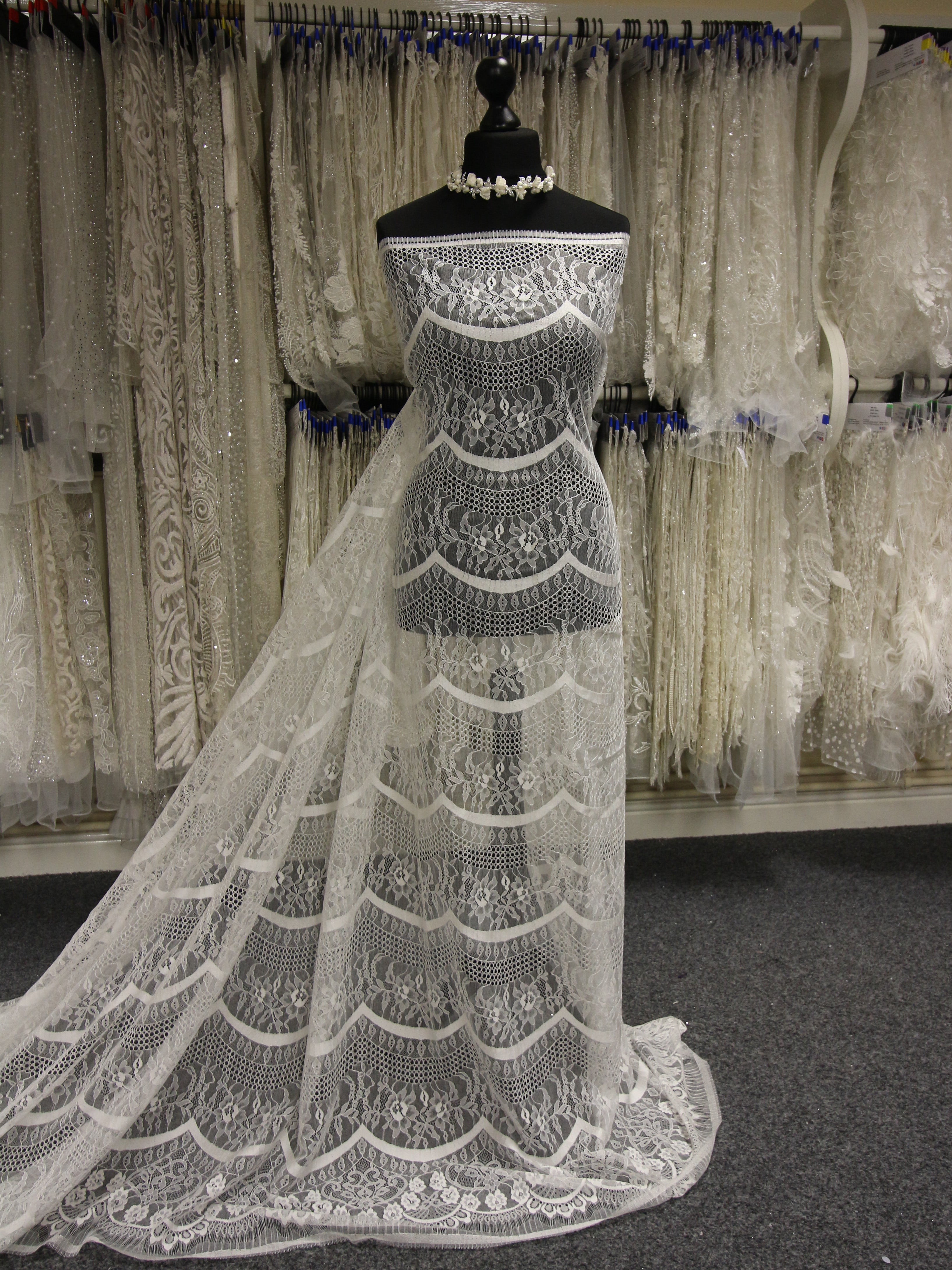 Ivory Raschel Lace