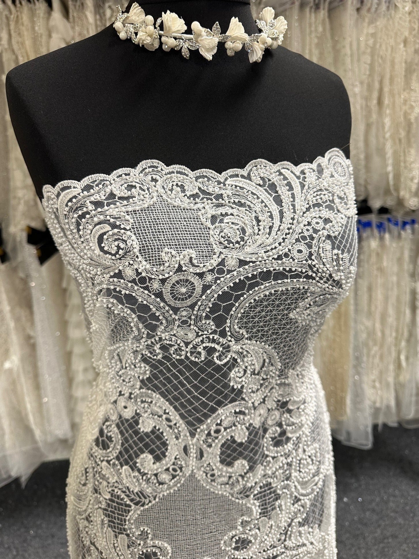 Ivory Beaded Lace - Monroe