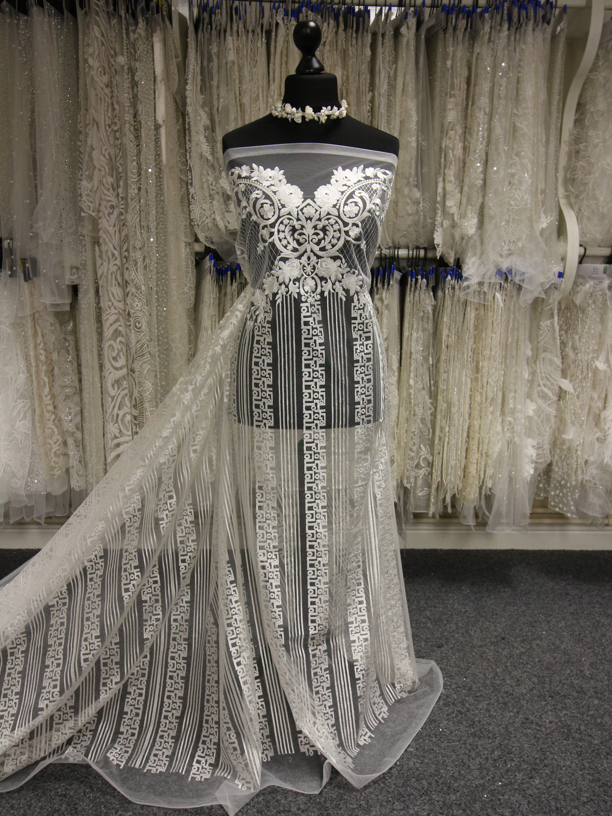 Ivory Embroidered Lace - Novalie