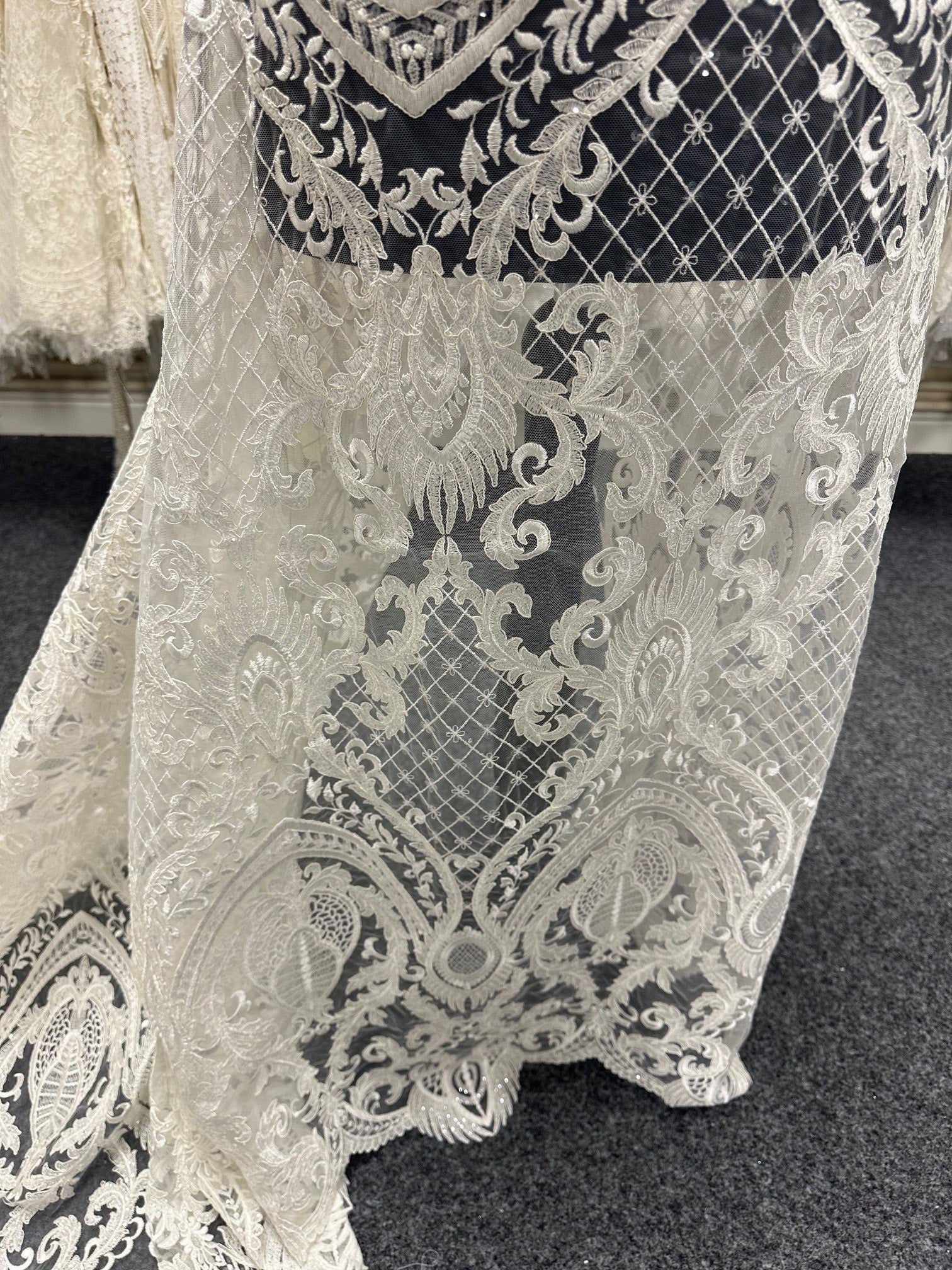 Ivory Sequin Bridal Lace - Pleasance