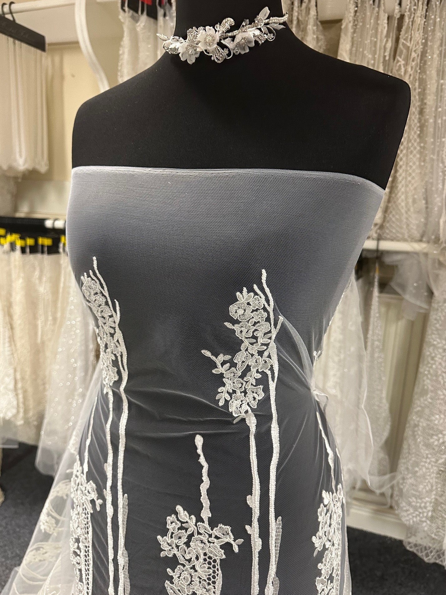 Ivory Embroidered Lace - Sunshine