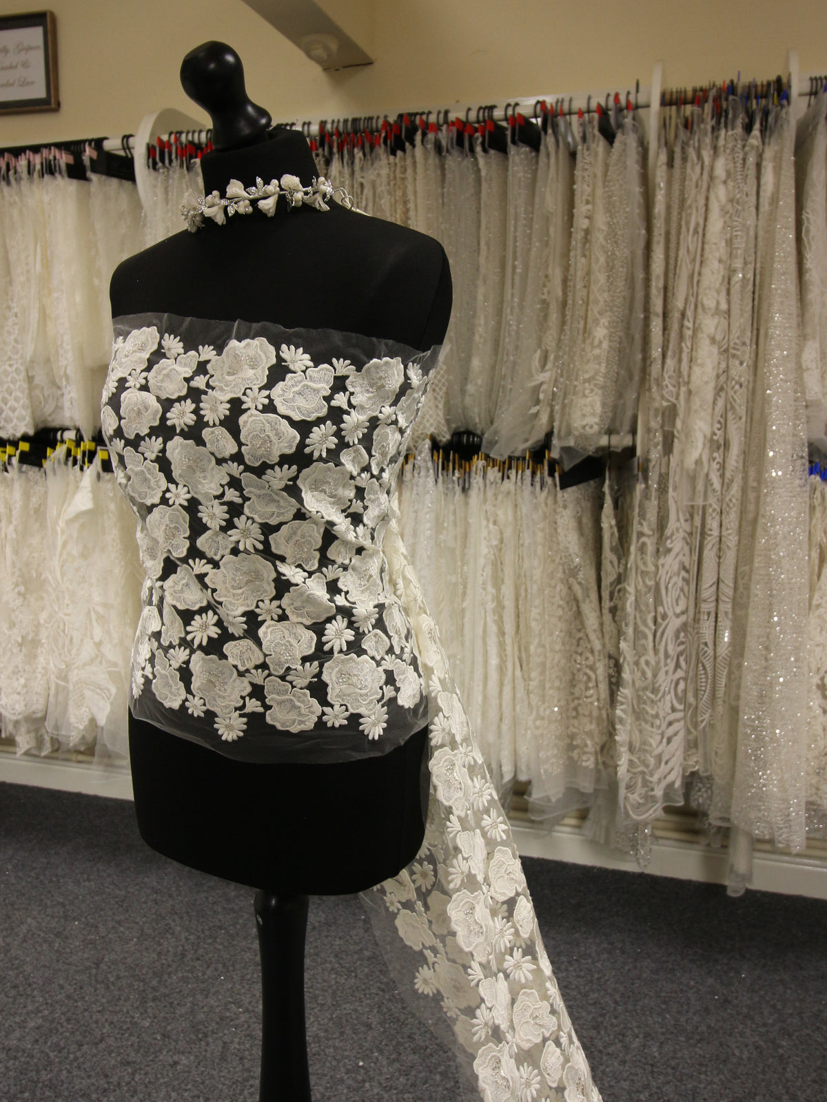 Ivory Embroidered Lace - Thora