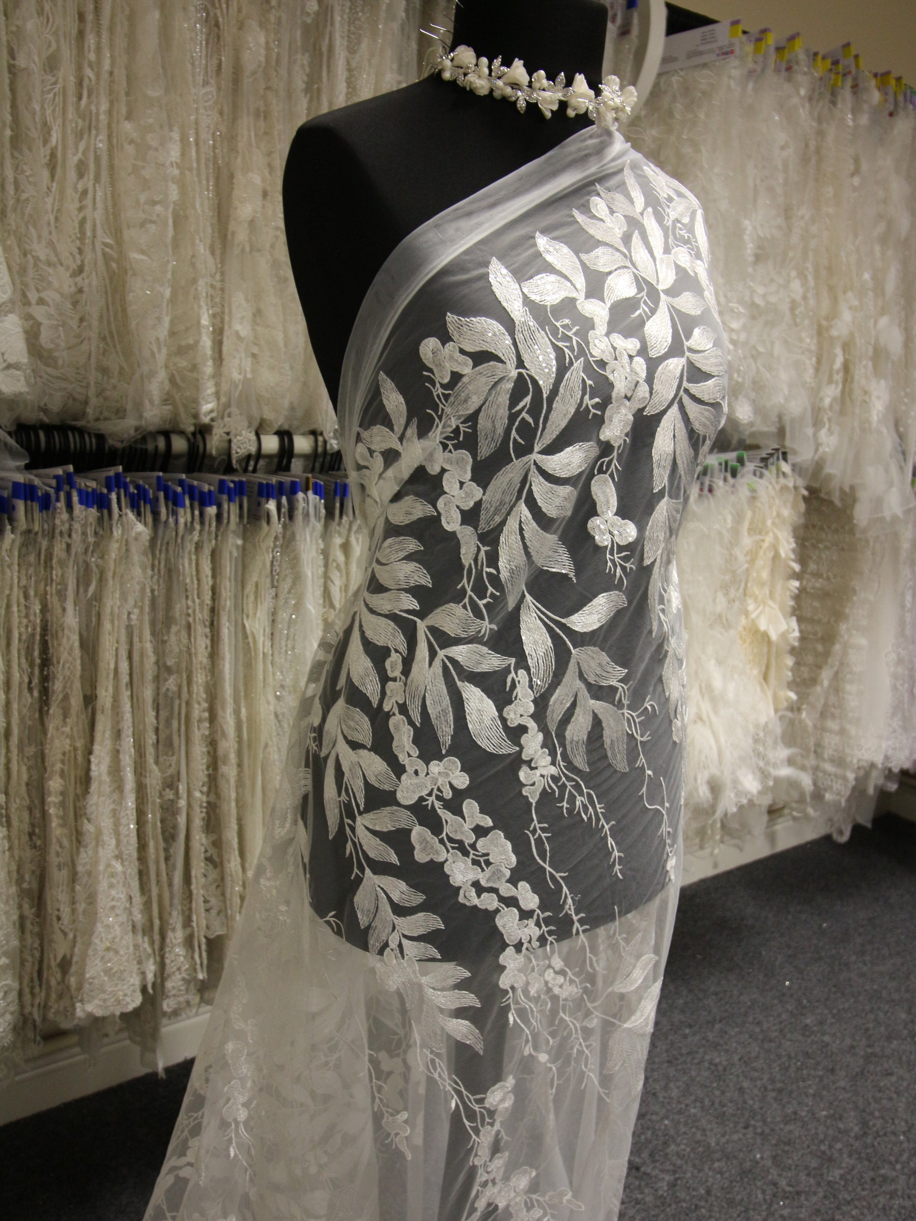 Ivory Embroidered Lace - Tuva