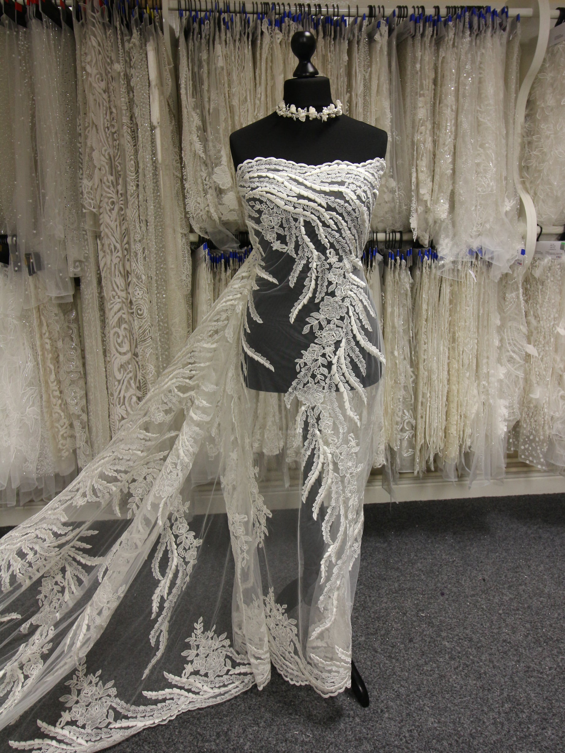 Ivory Embroidered Lace - Willow