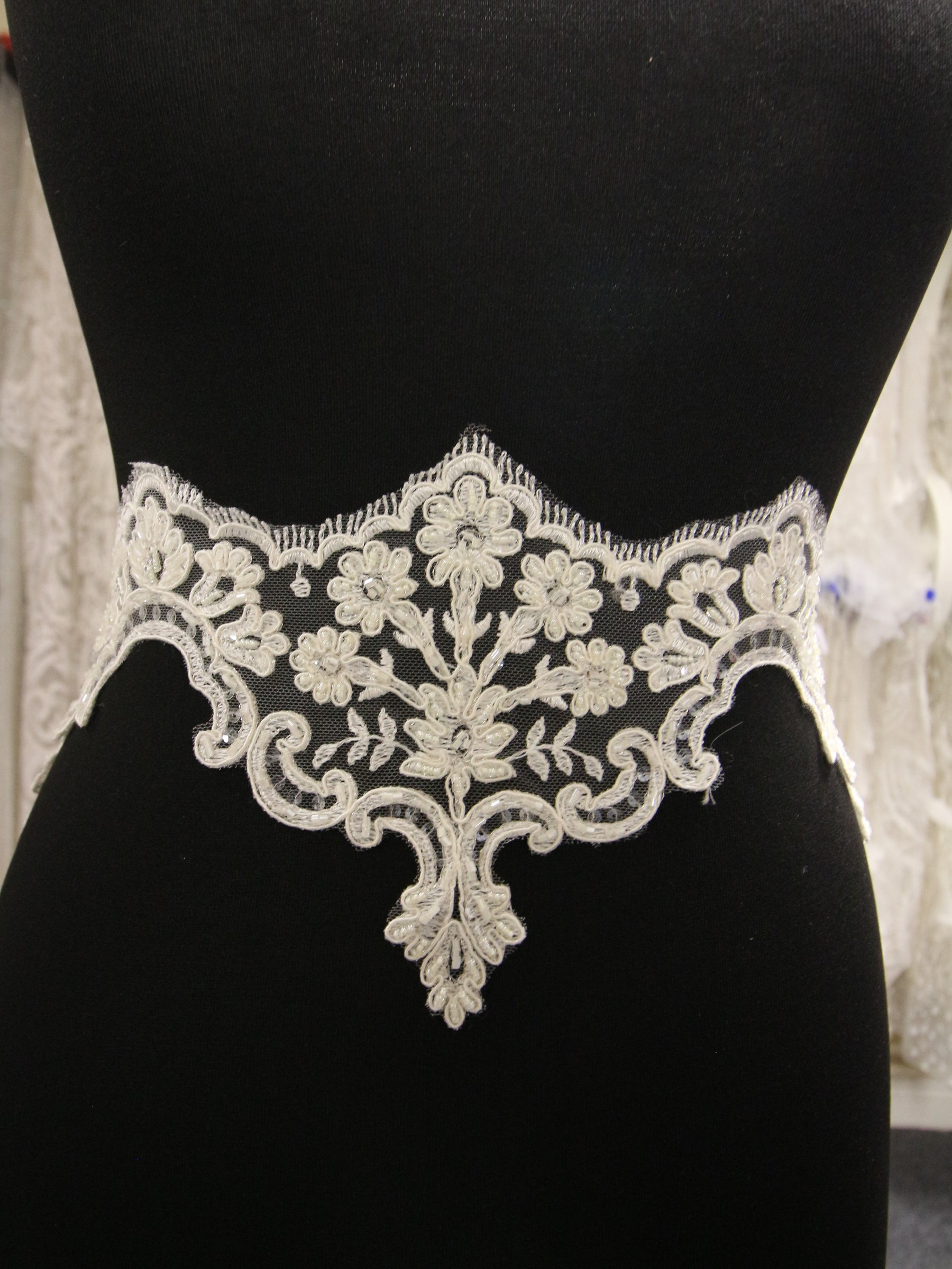 Ivory Beaded Lace Trim - Sophia