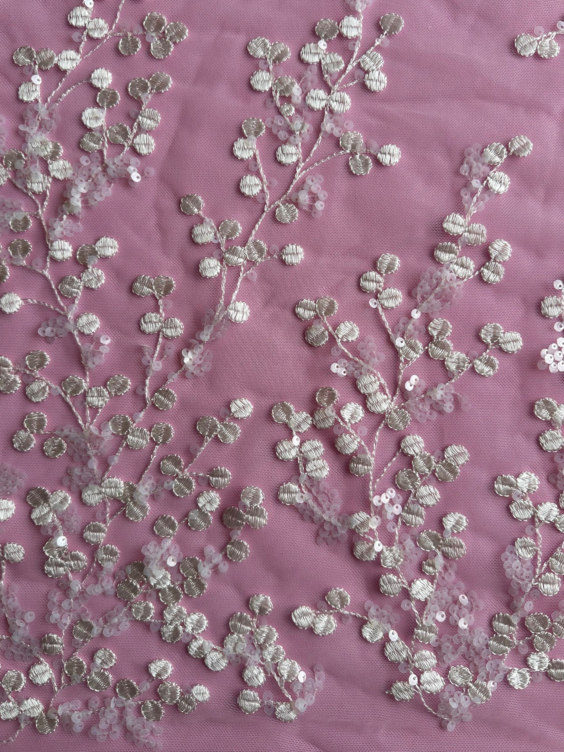 Ivory Embroidered Lace - Chevis