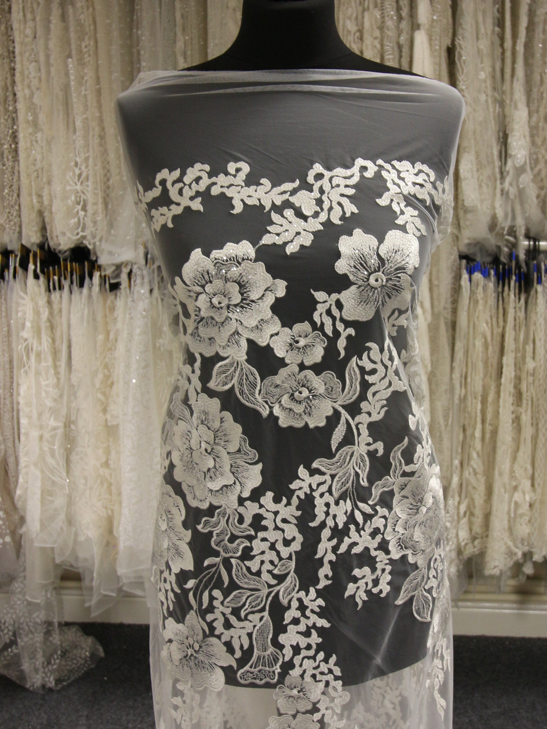 Ivory Embroidered Lace - Axcelle