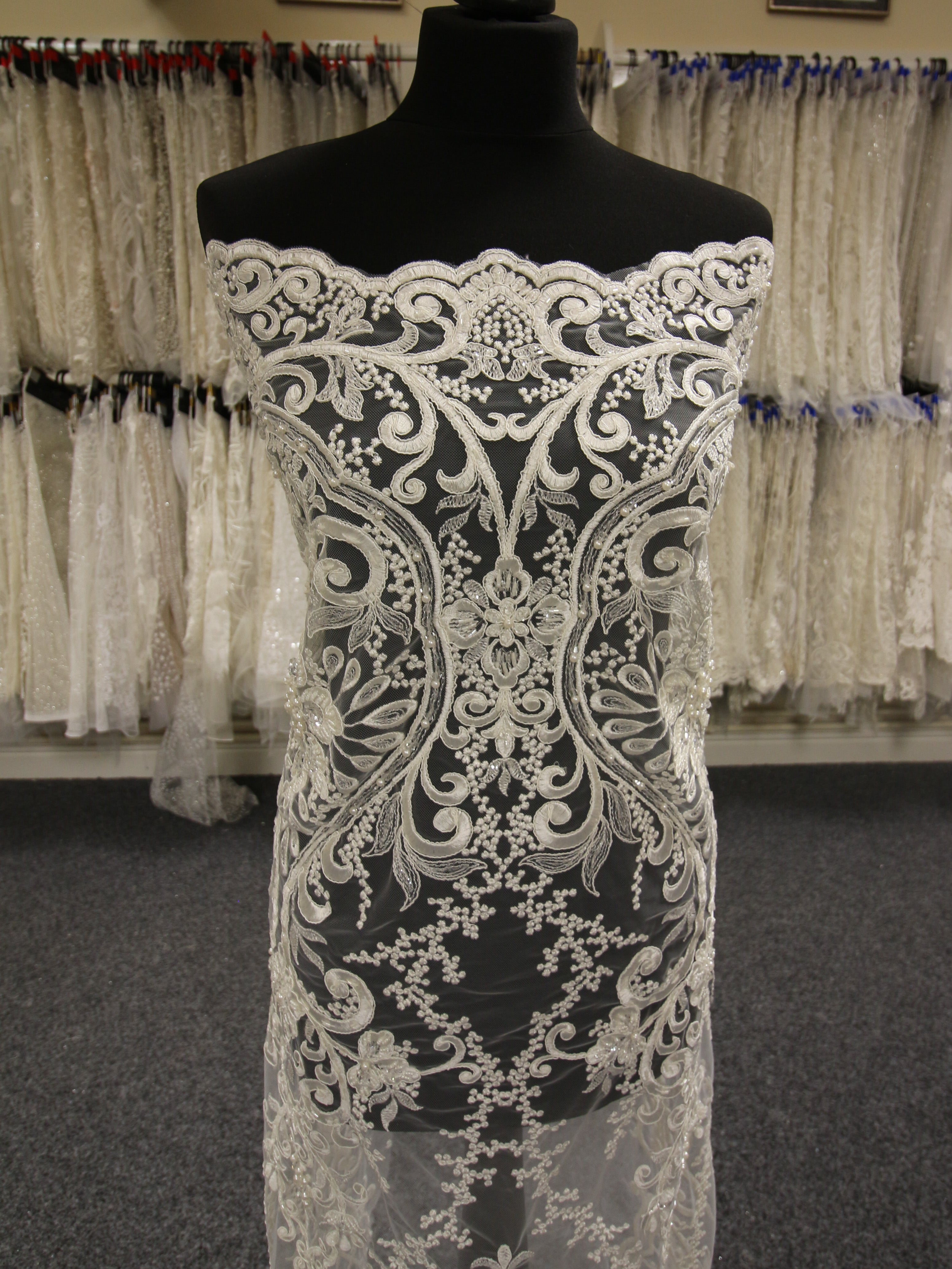 Ivory Embroidered Lace Antonia main image 1