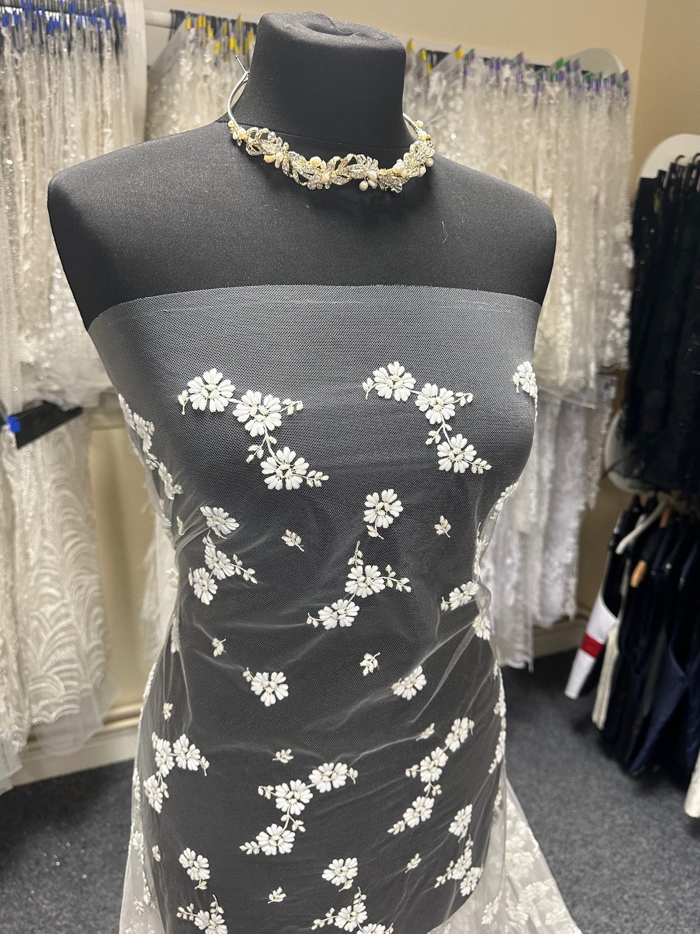 Ivory Floral Embroidery Lace - Morag