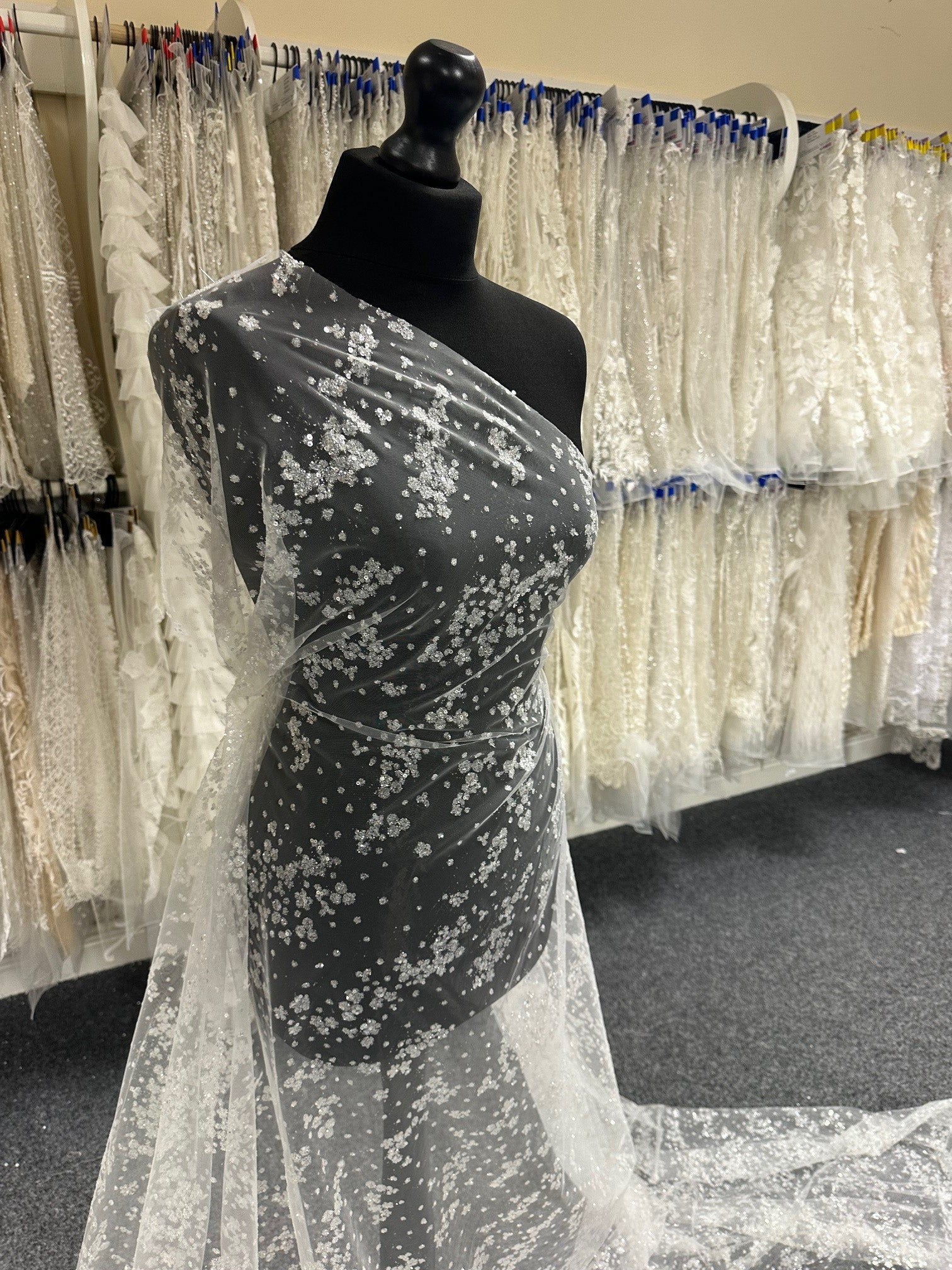 Ivory Glitter Tulle - Twinkle