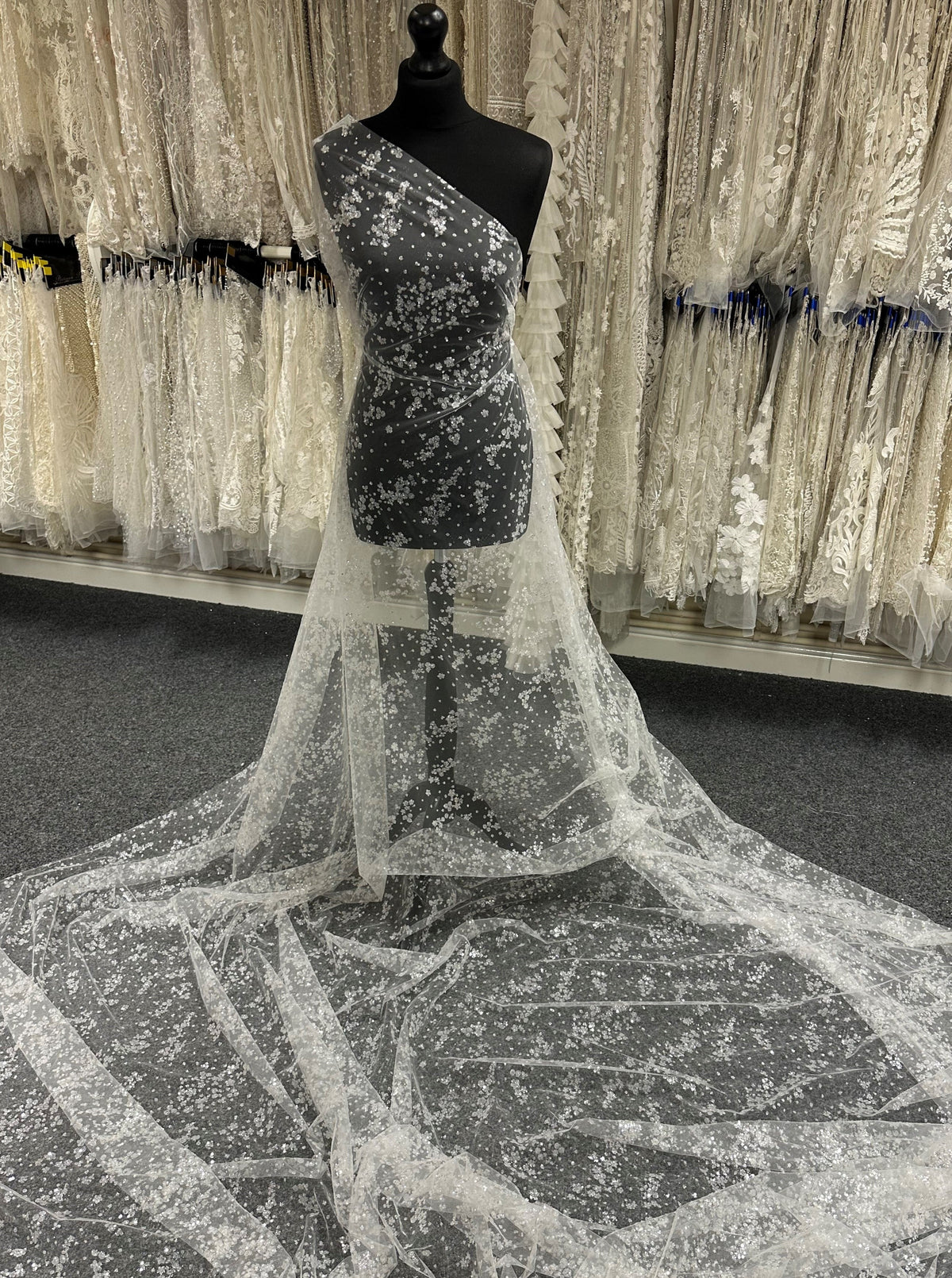 Ivory Glitter Tulle - Twinkle