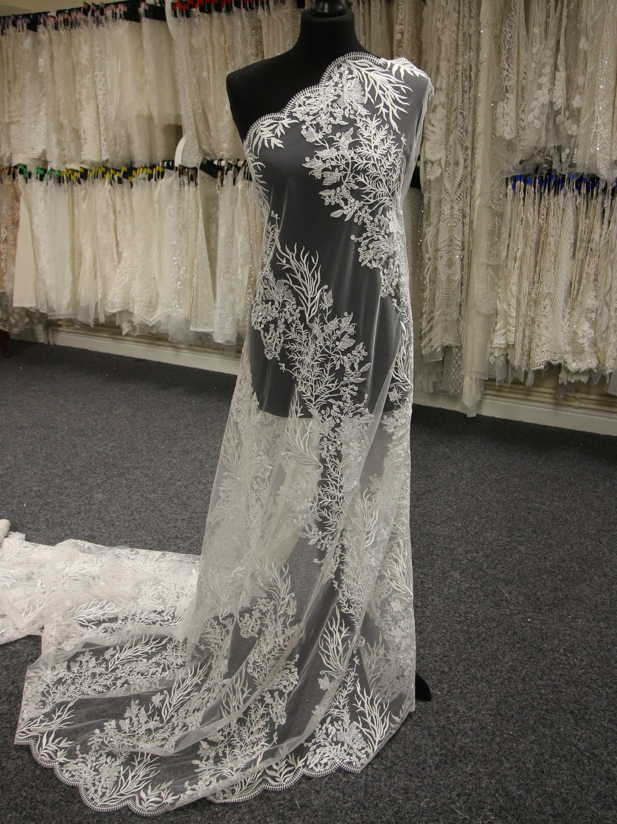 Ivory Embroidered Lace - Asia