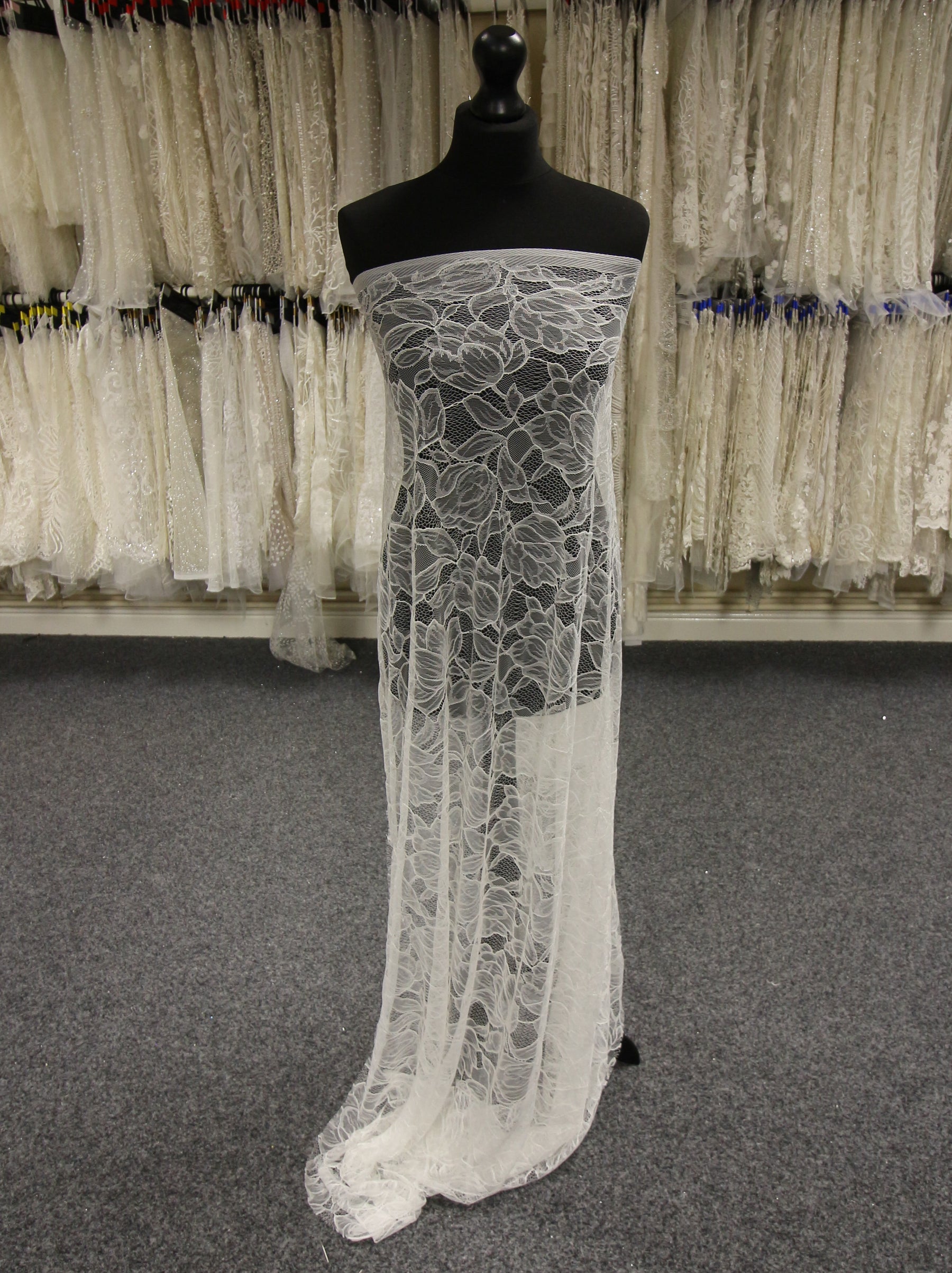 Ivory Raschel Lace - Carole