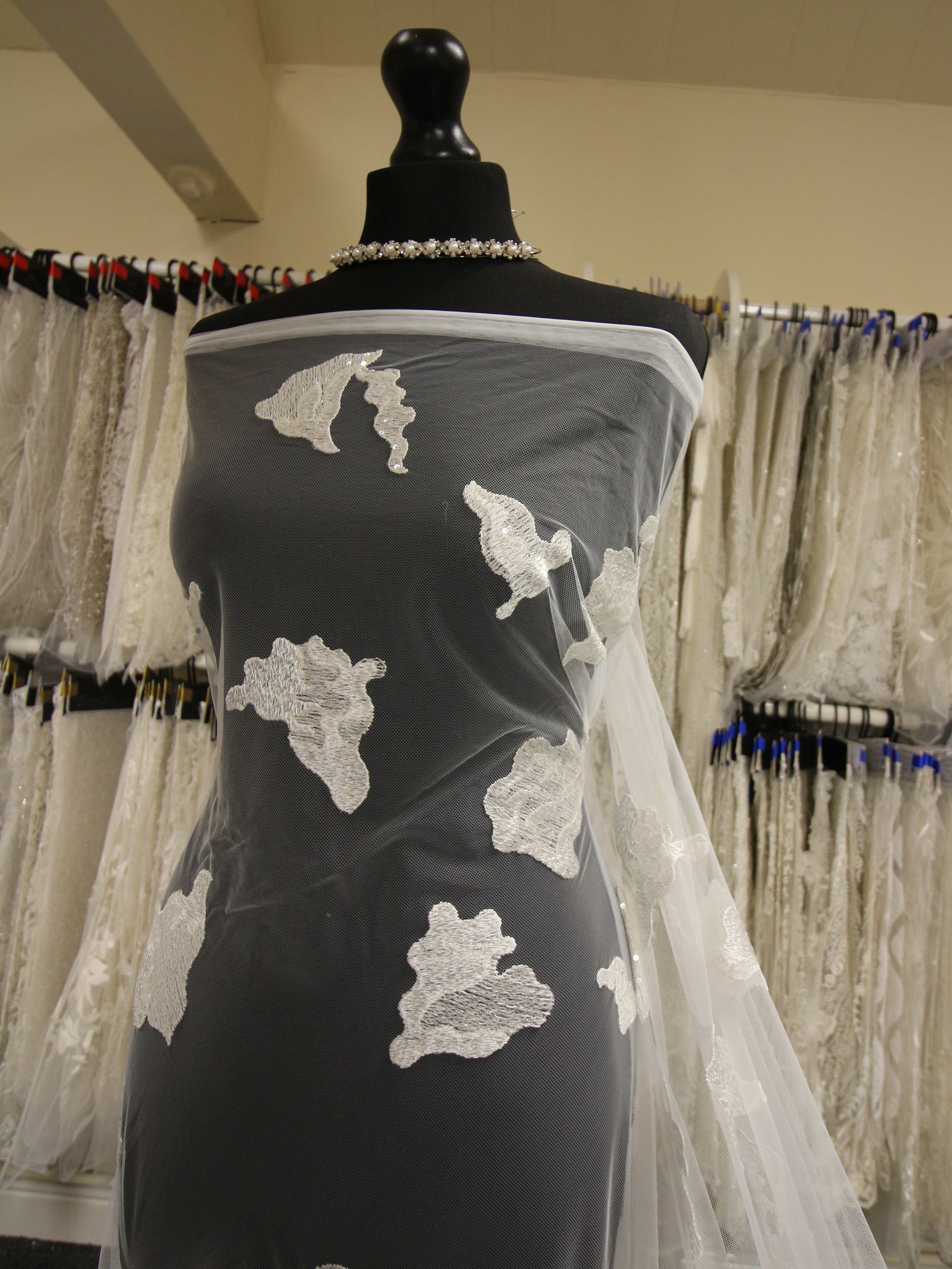 Ivory Embroidered Lace - Higoa