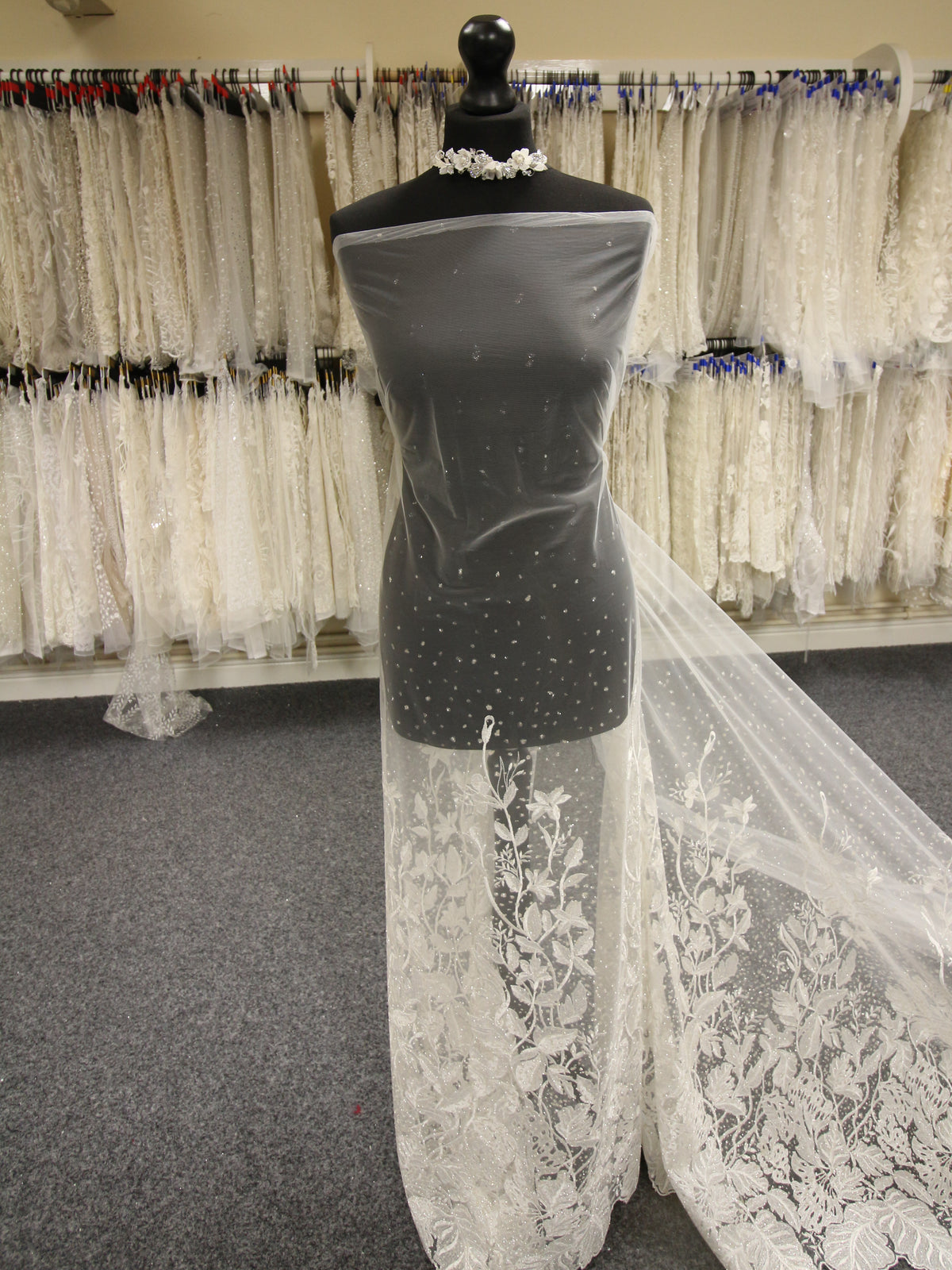 Ivory Embroidered Glitter Lace - Metamorphosis