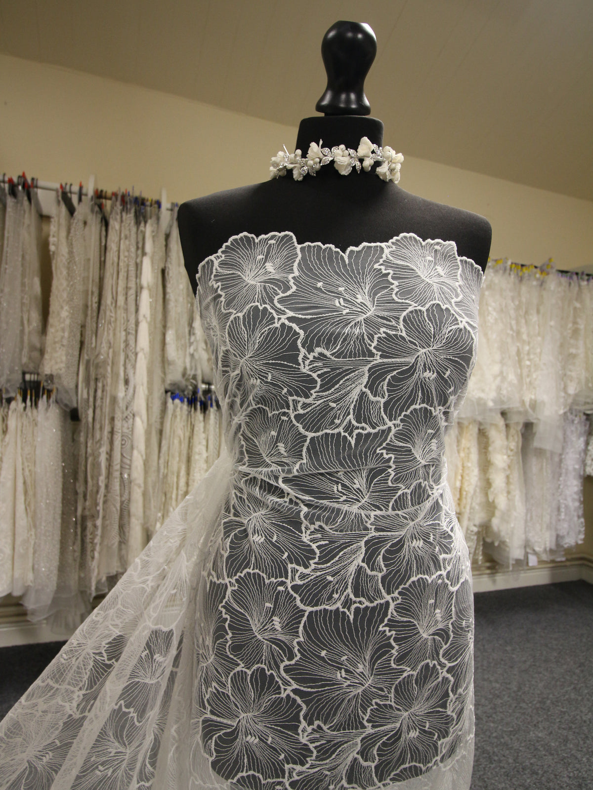 Ivory Embroidered Lace - Monique