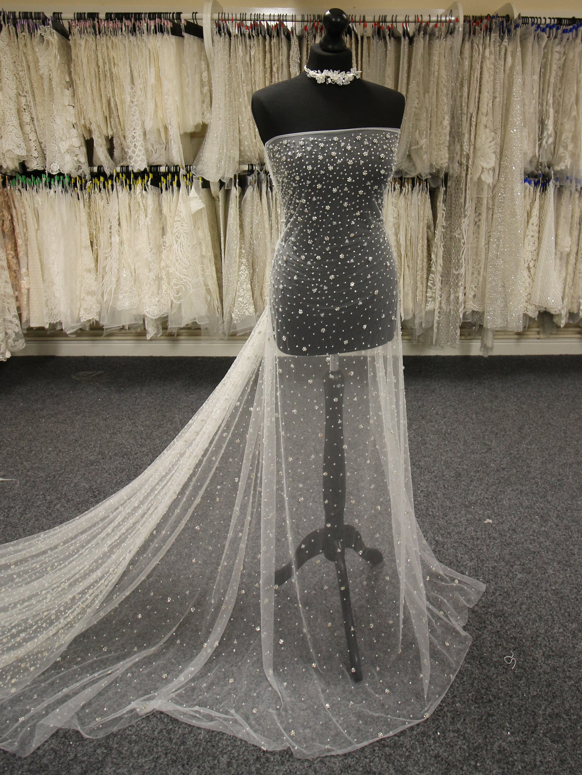 Ivory Beaded Lace - Sarika