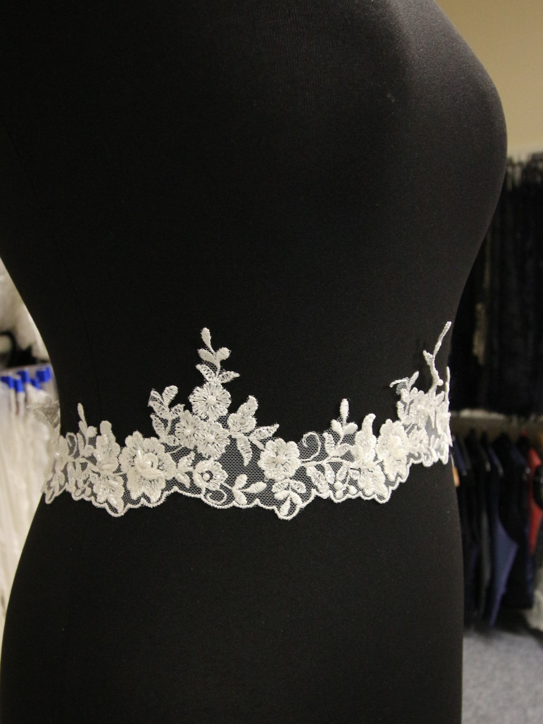 Ivory Beaded Lace Trim - Huberta