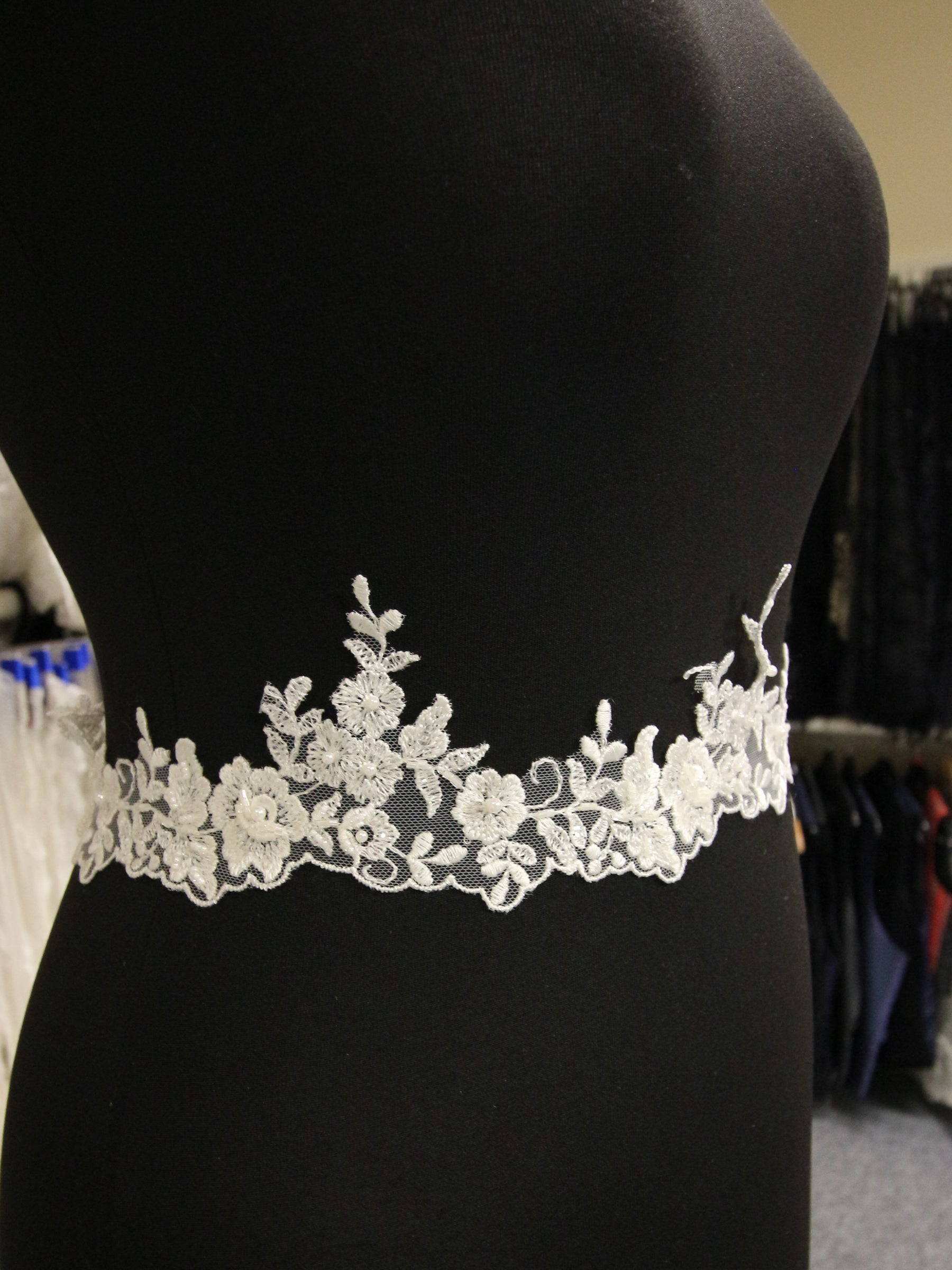 Ivory Beaded Lace Trim - Huberta