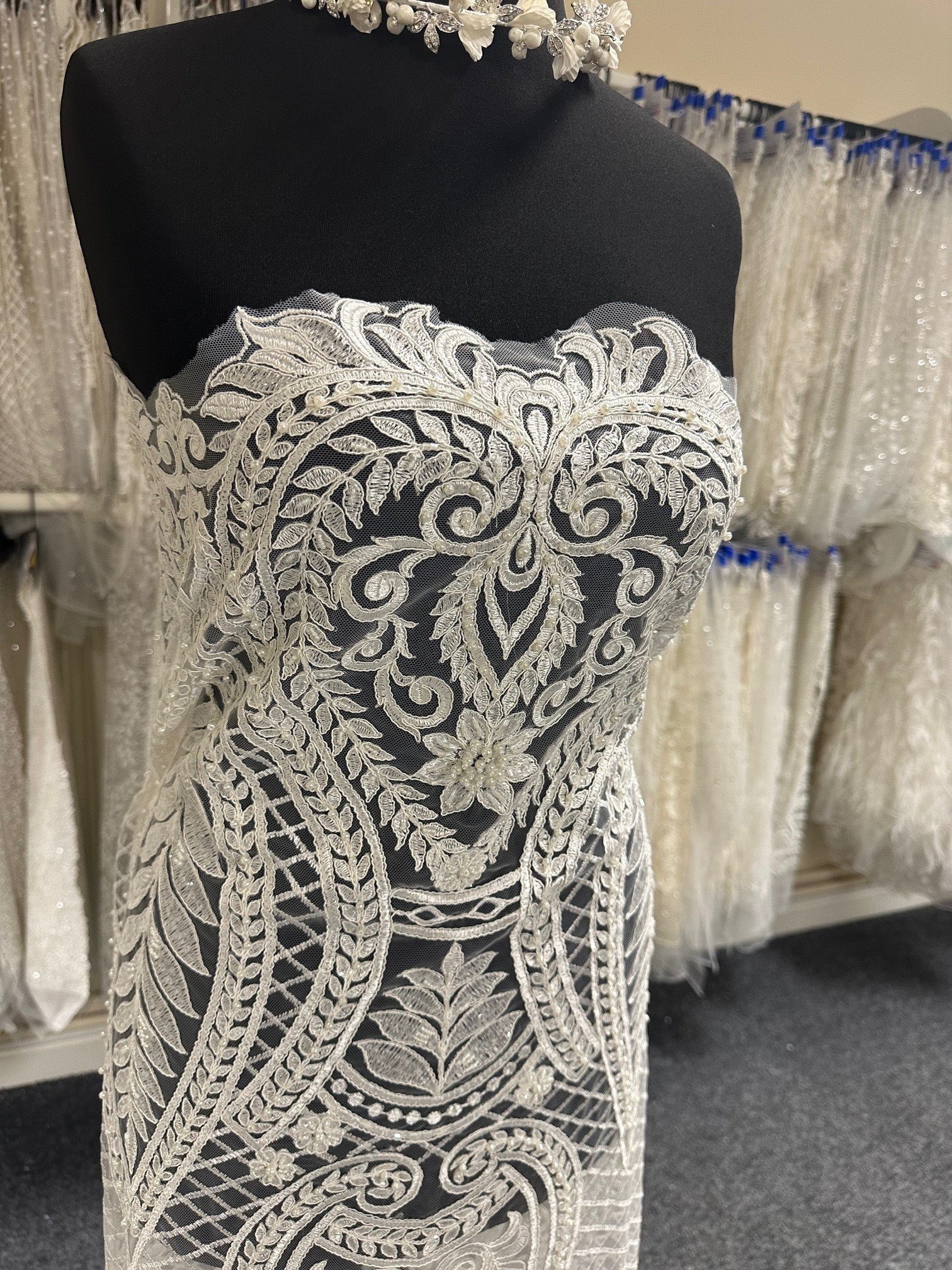 Ivory Corded Embroidery Lace - Blossom