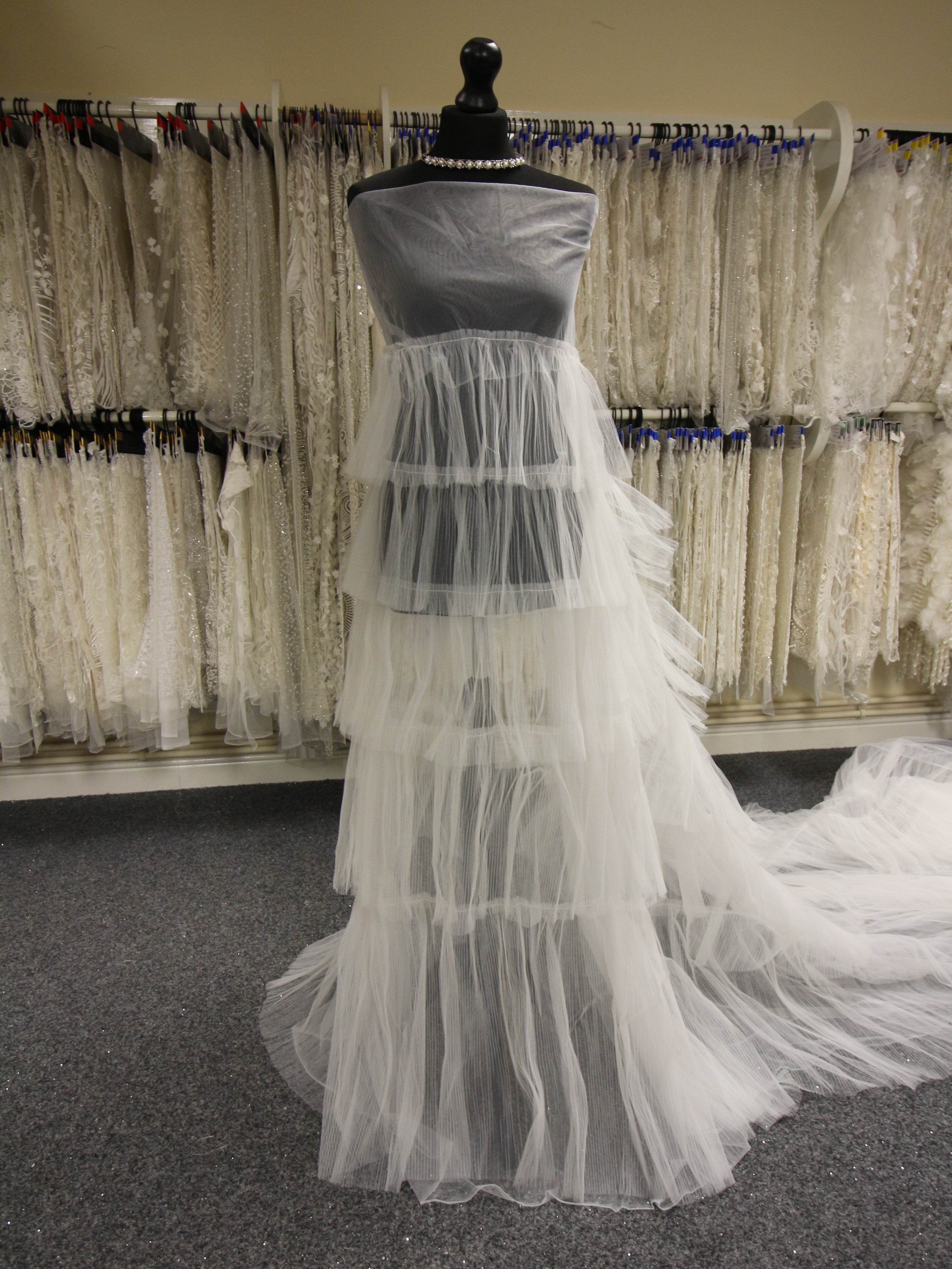 Ivory Pleated Tulle - Layers Ivory Pleated Tulle - Layers