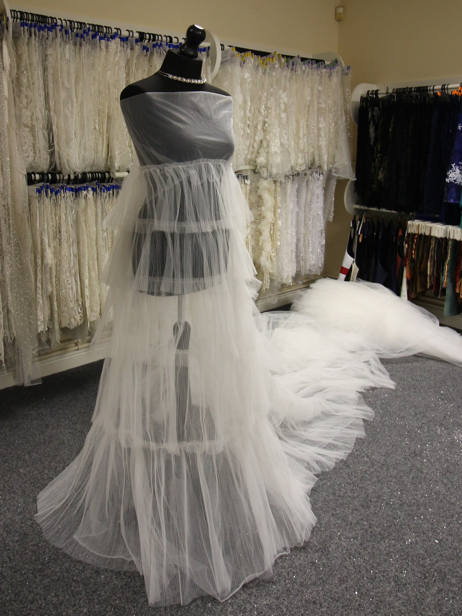 Ivory Pleated Tulle - Layers