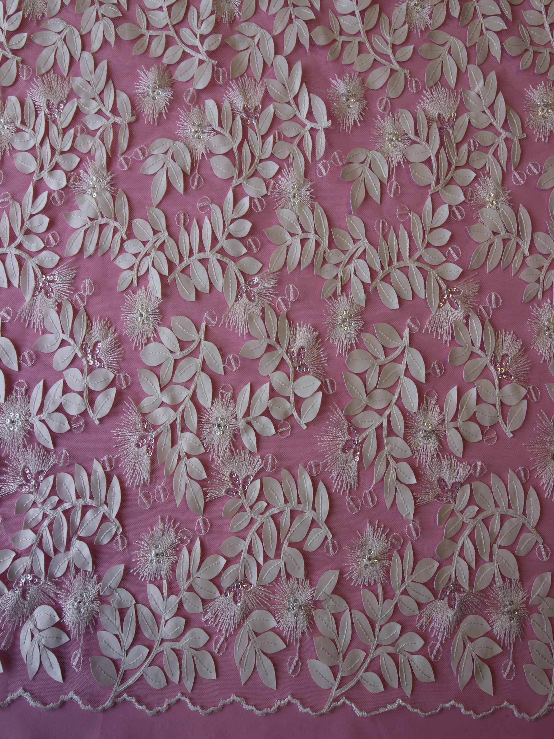 Ivory Embroidered Laser Lace - Hetty