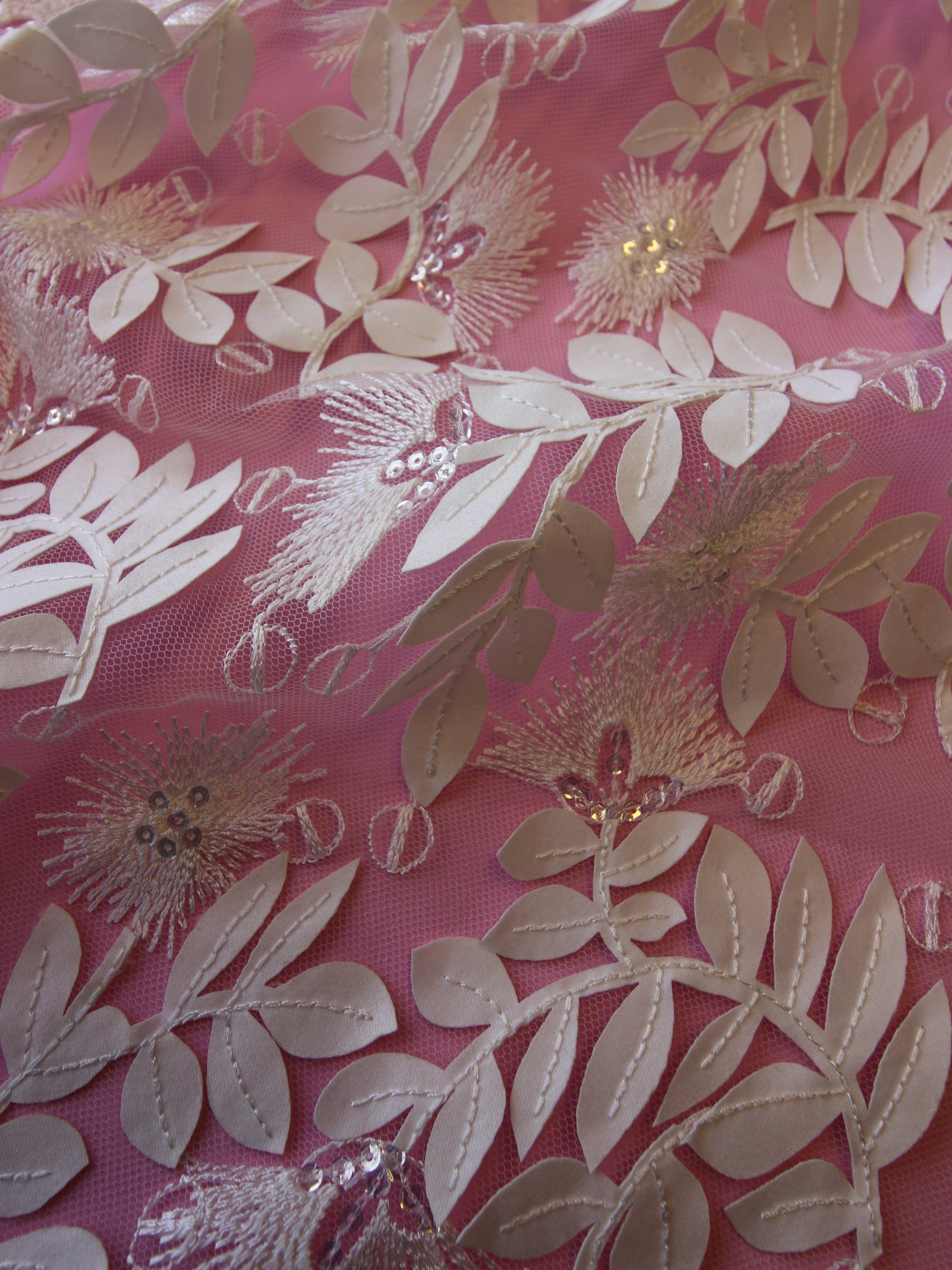 Ivory Embroidered Laser Lace - Hetty