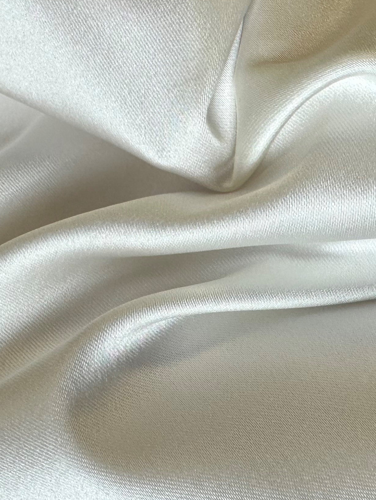 Ivory Polyester Stretch Satin - Macaroon