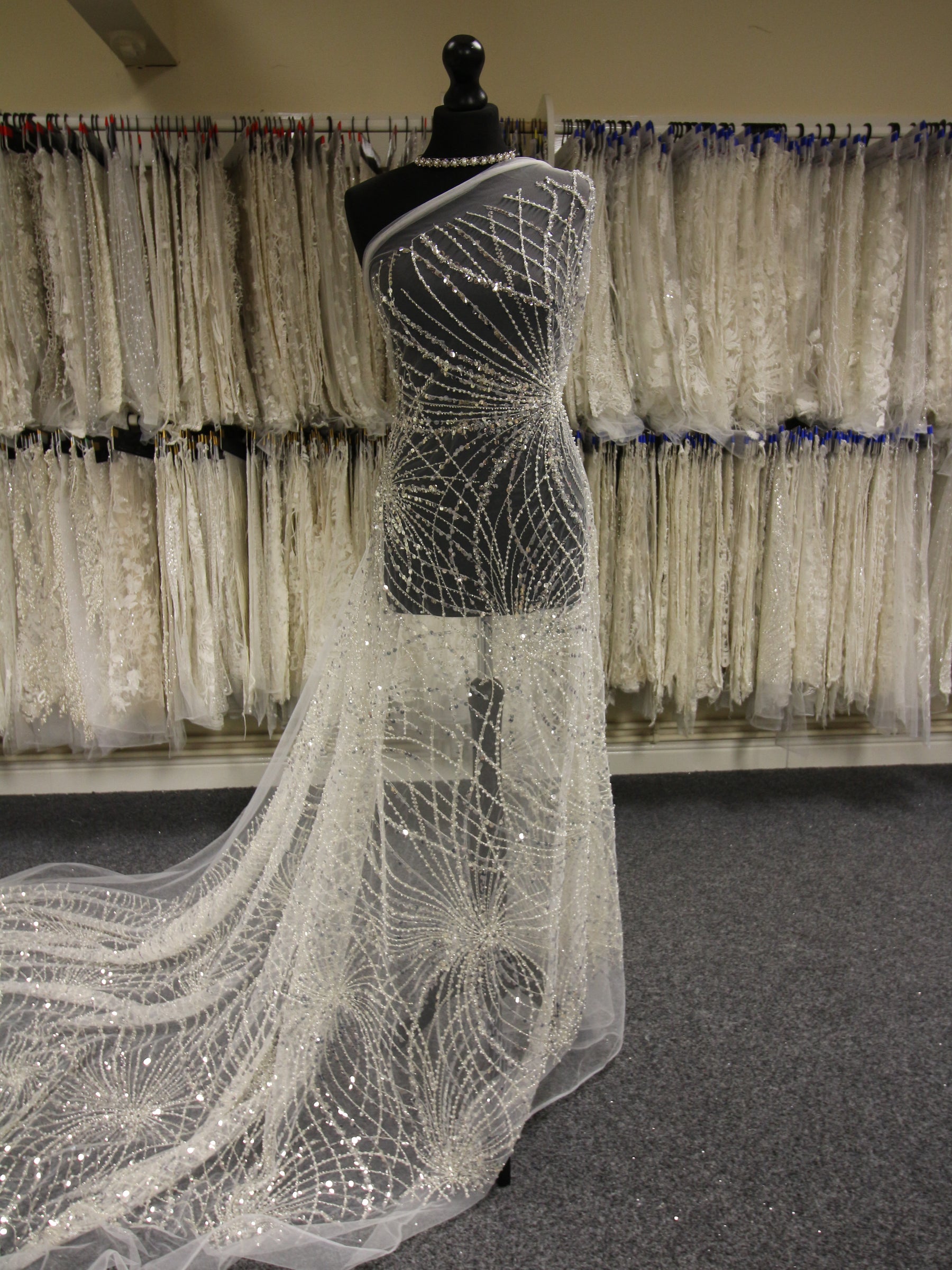 Ivory Embellished Tulle - Pia