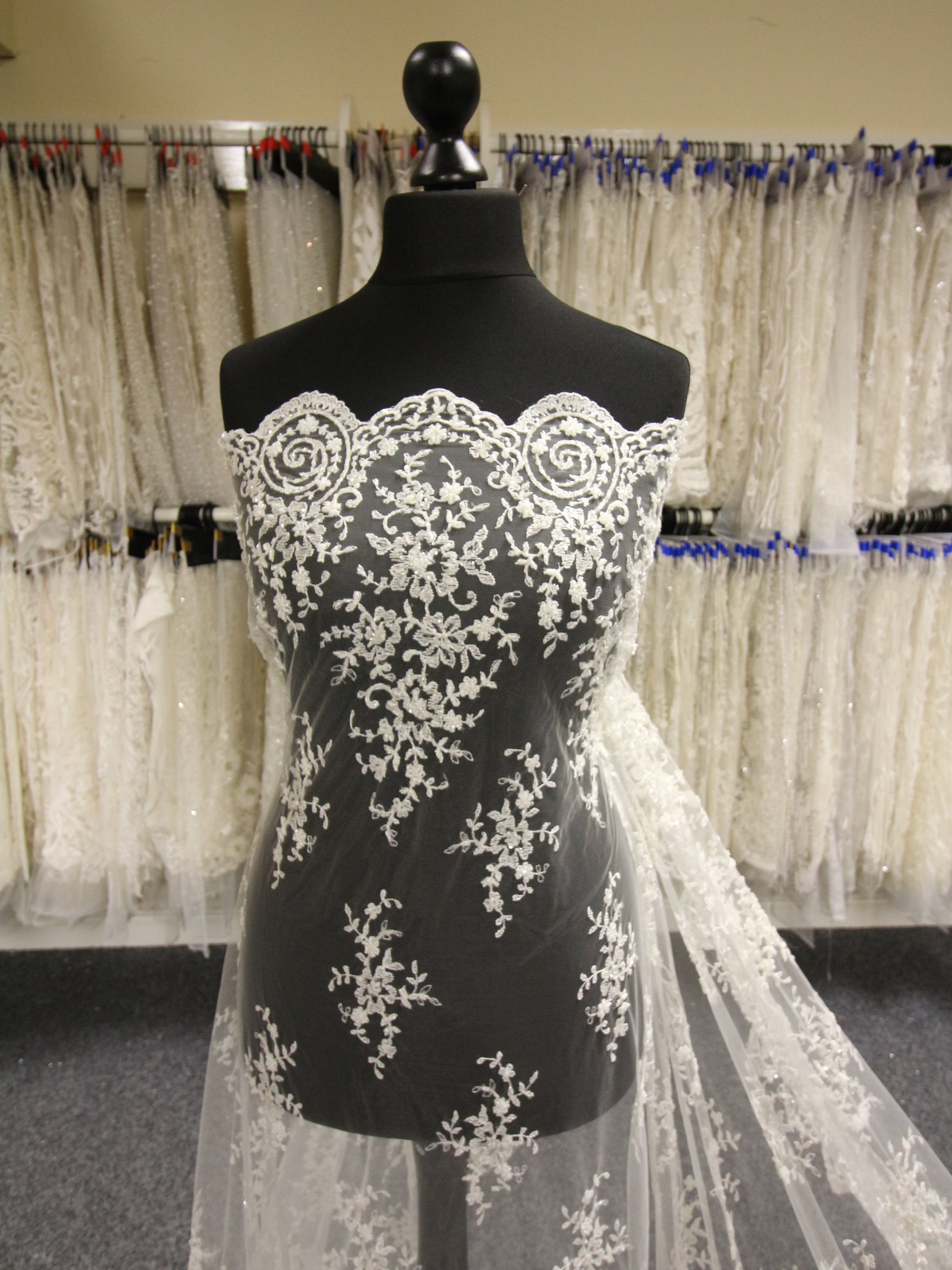 Ivory Beaded Lace - Veronica
