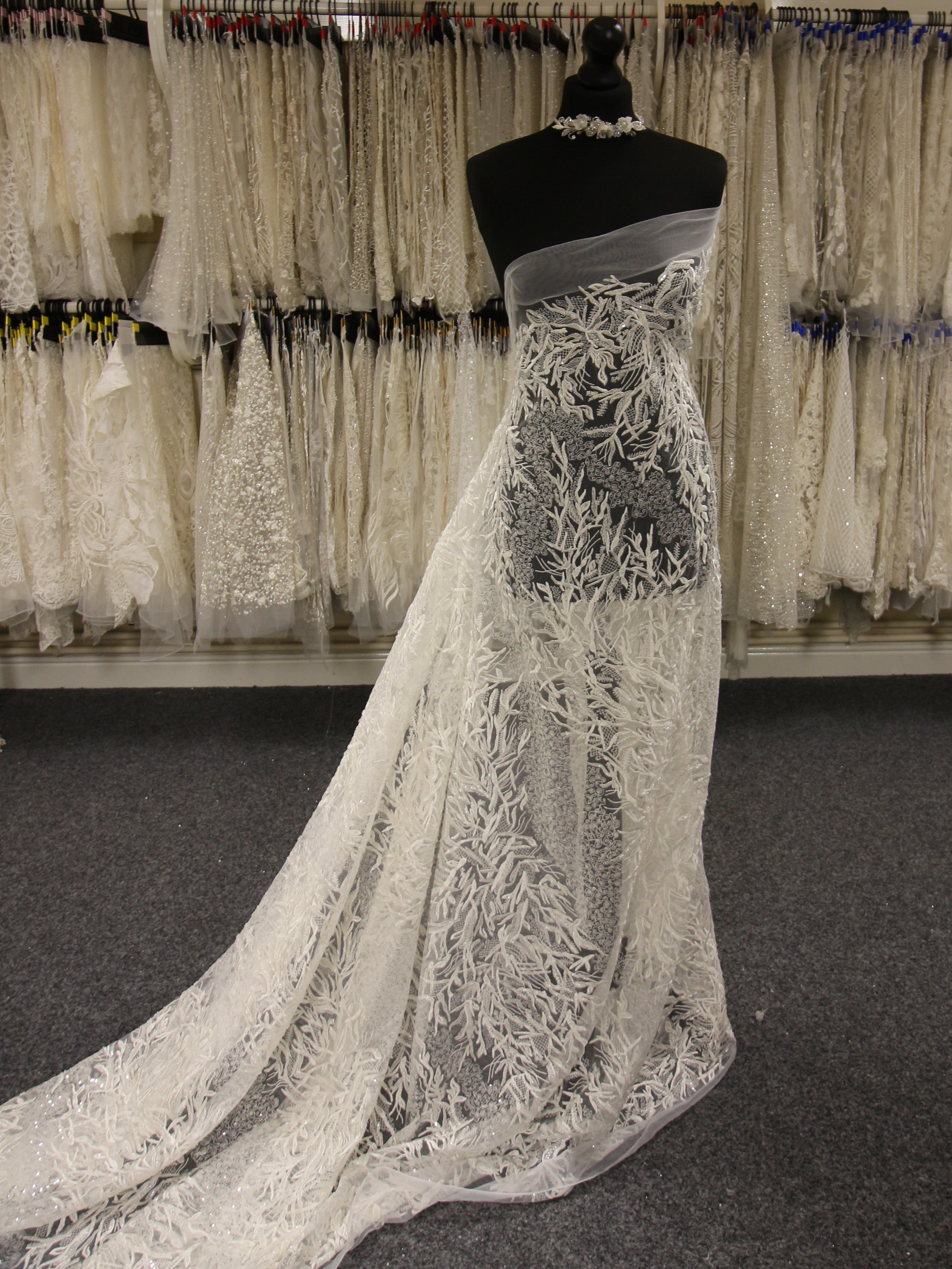Ivory Beaded Lace