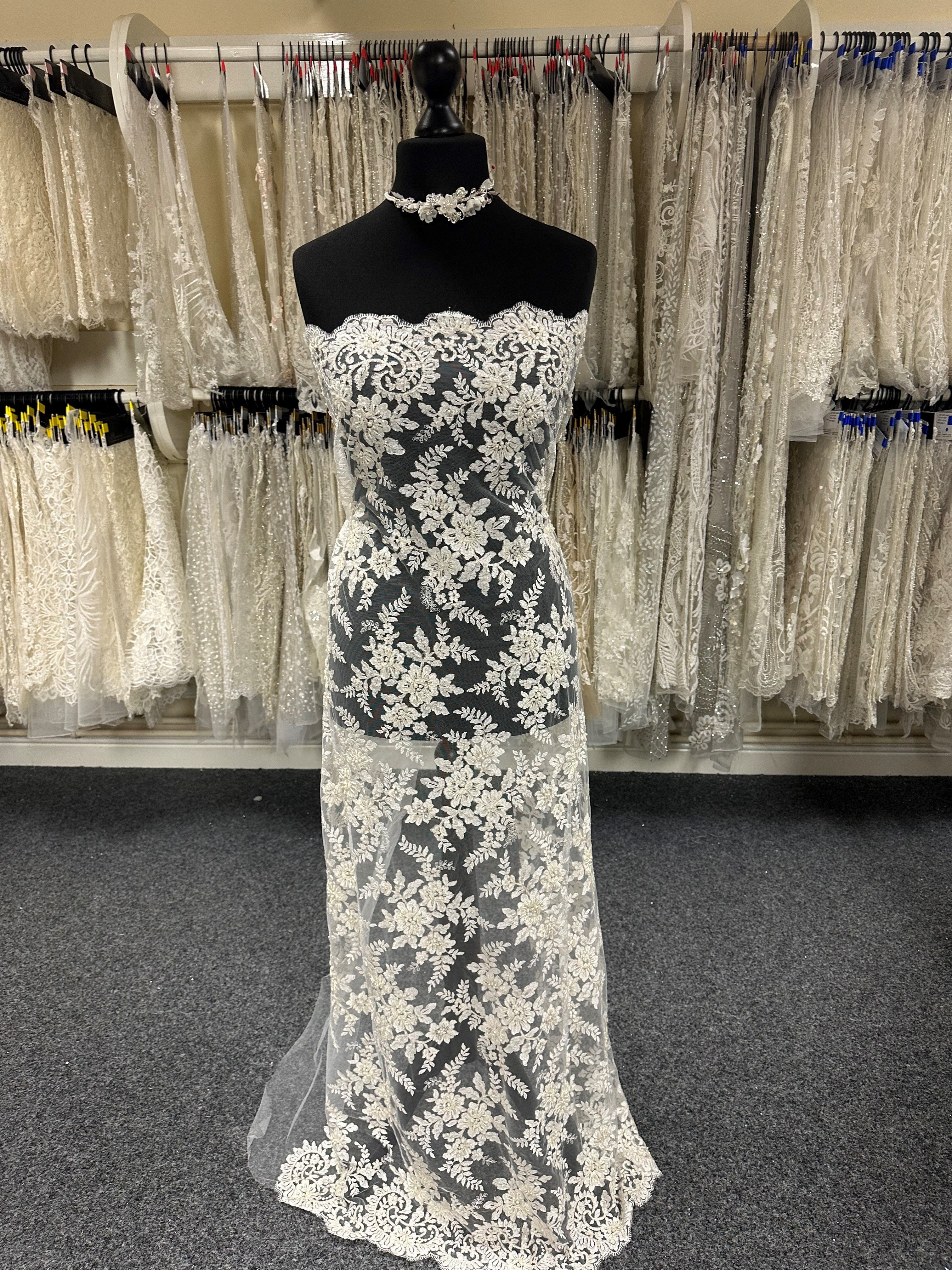 Ivory Beaded Lace