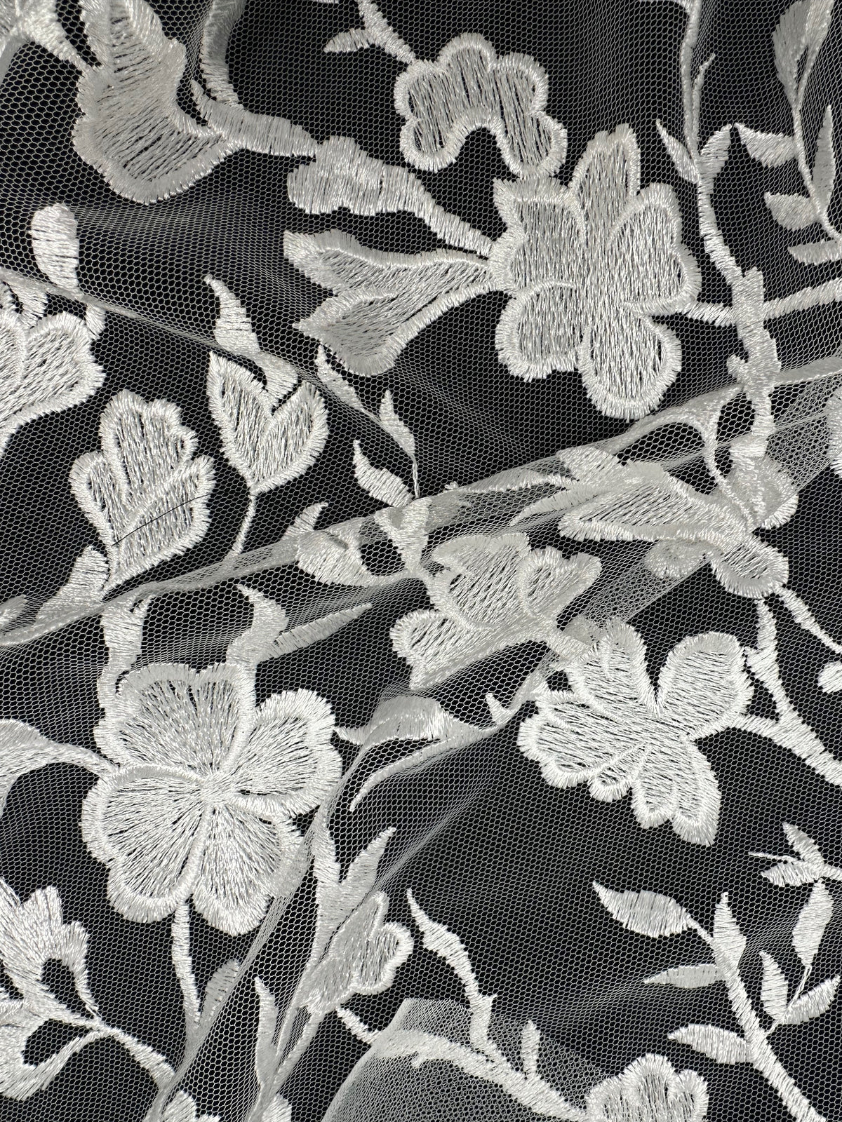 White Embroidered Lace - Janine