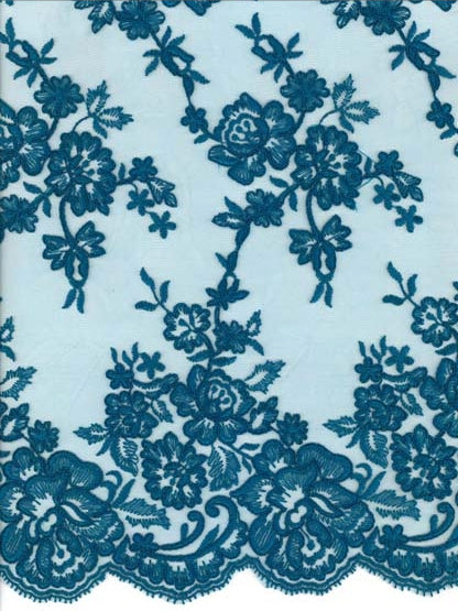Teal Corded Lace - LA7007