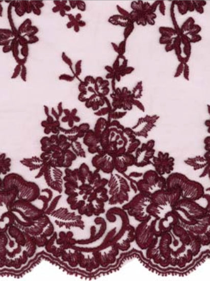 Wine Corded Lace - LA7007