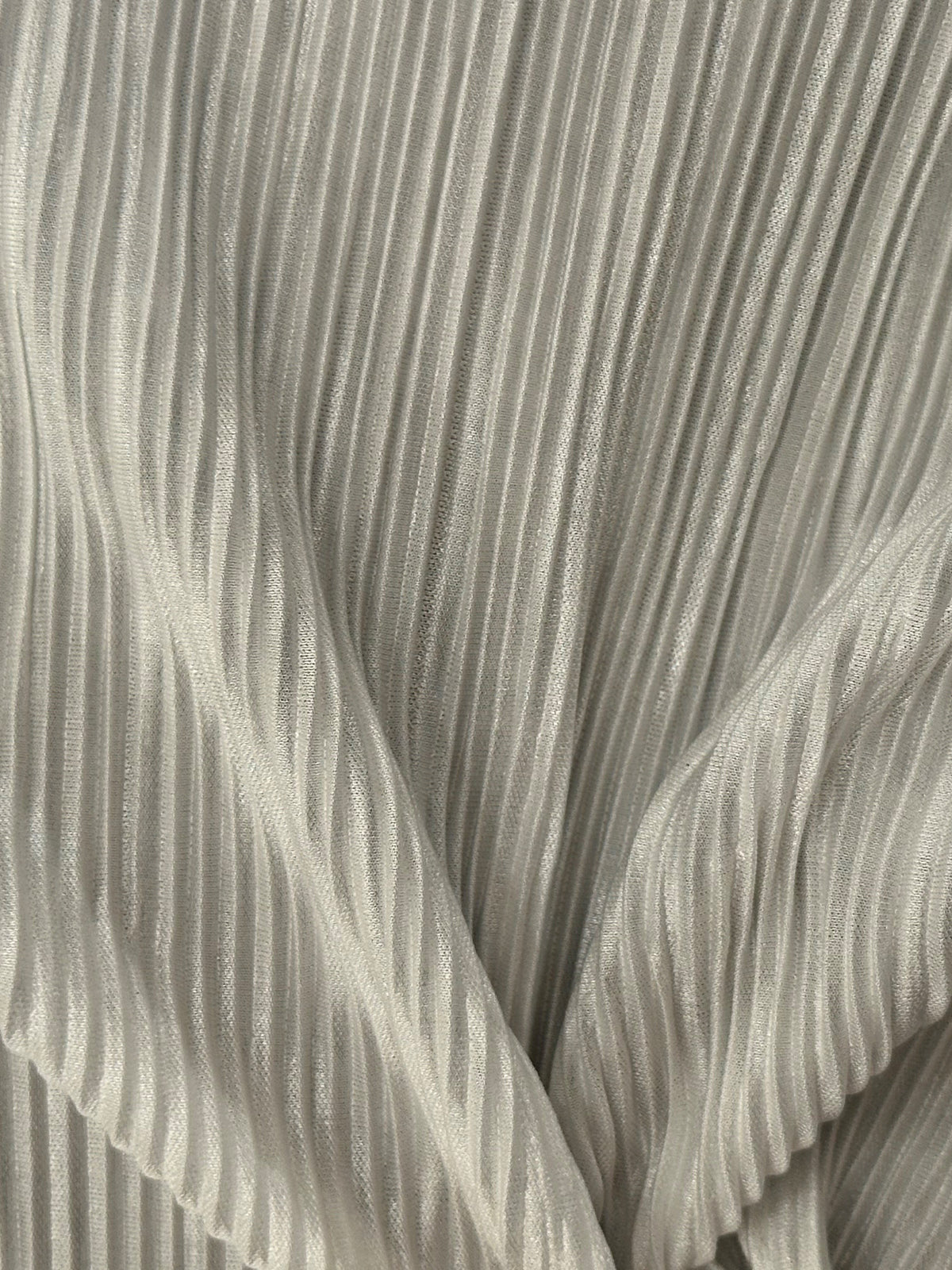 Ivory Pleated Polyester Fabric - Leeway
