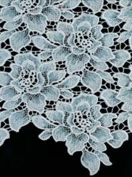 Duck Egg Sequin Guipure Lace - LB4003